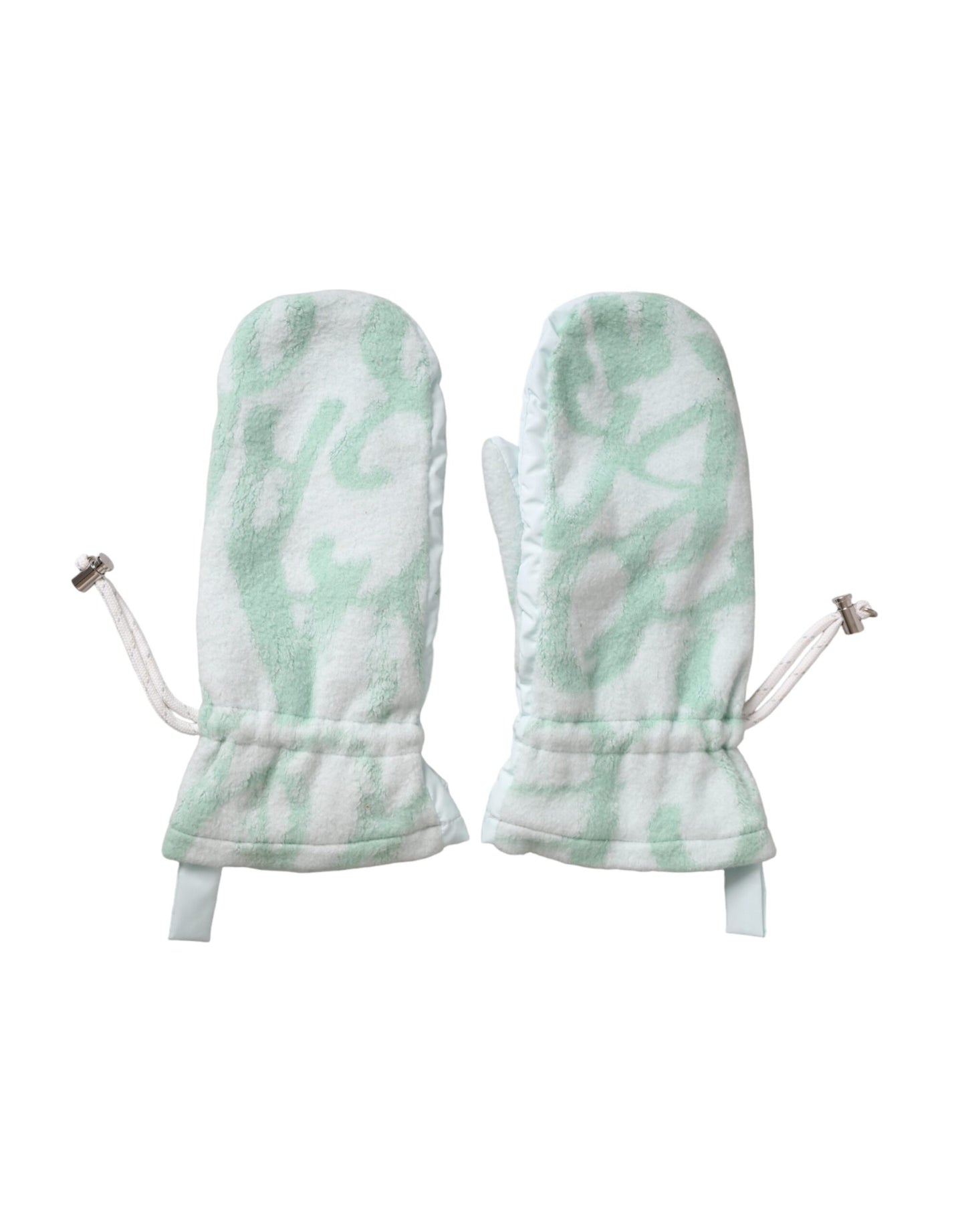 Dolce &amp; Gabbana White Nylon Fleece Wrist Length Gloves