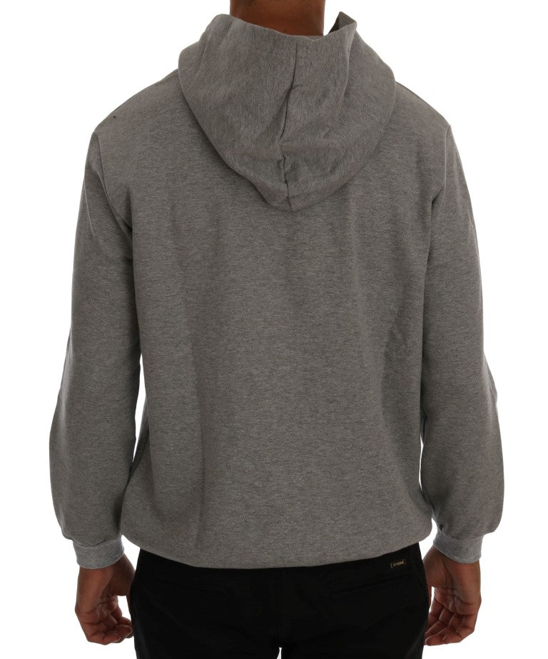 Daniele Alessandrini Refined hooded sweater in grey cotton