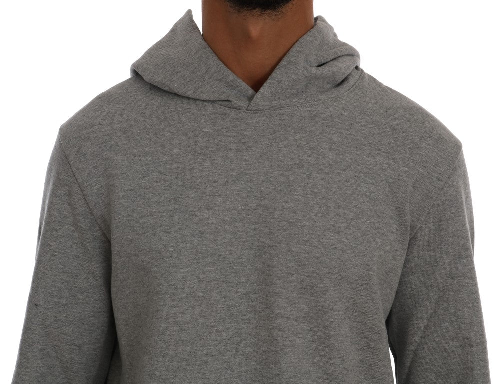 Daniele Alessandrini Refined hooded sweater in grey cotton