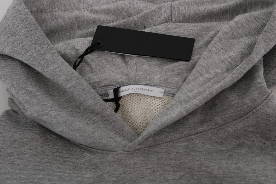 Daniele Alessandrini Refined hooded sweater in grey cotton