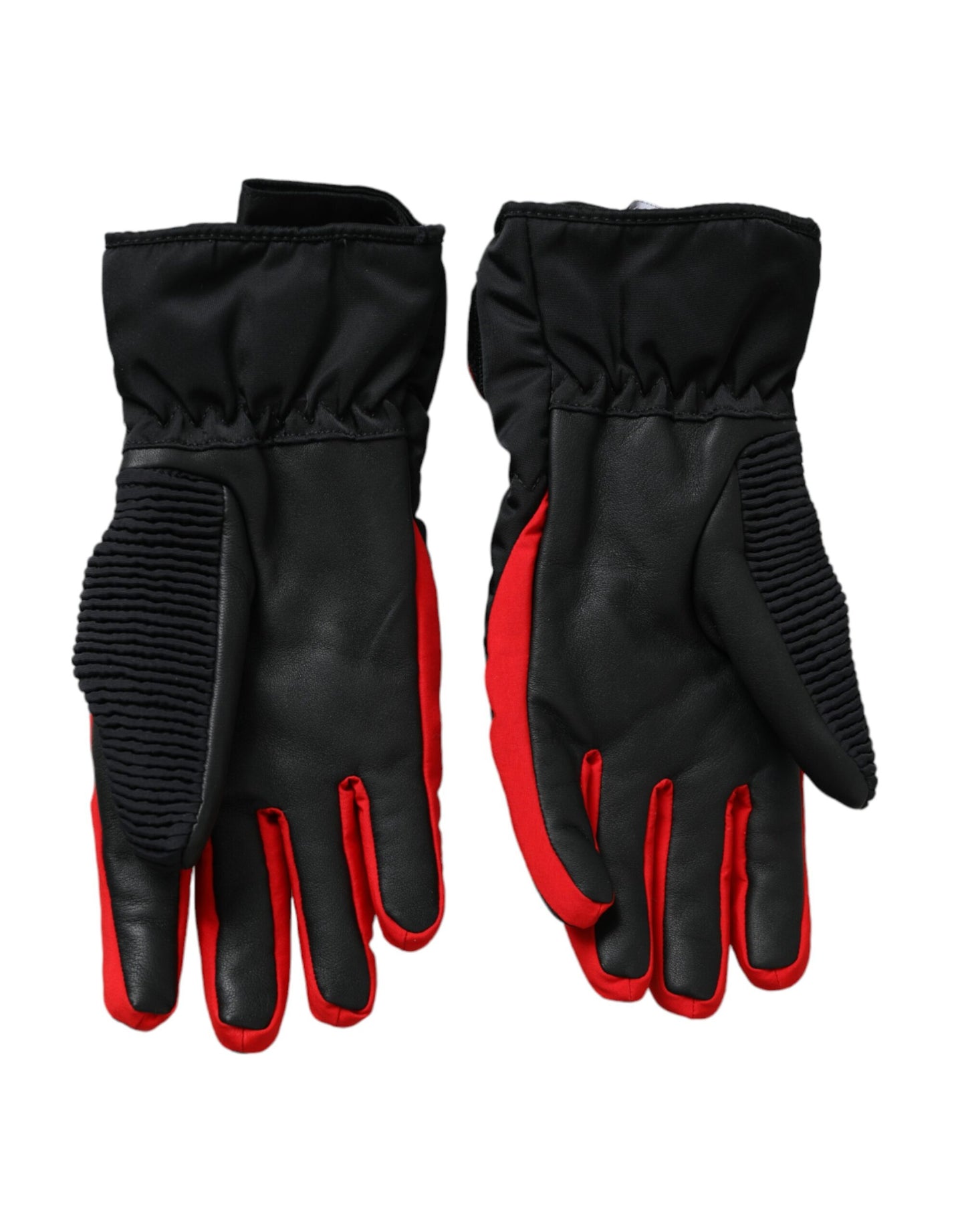 Dolce &amp; Gabbana Black and red nylon wrist-length gloves