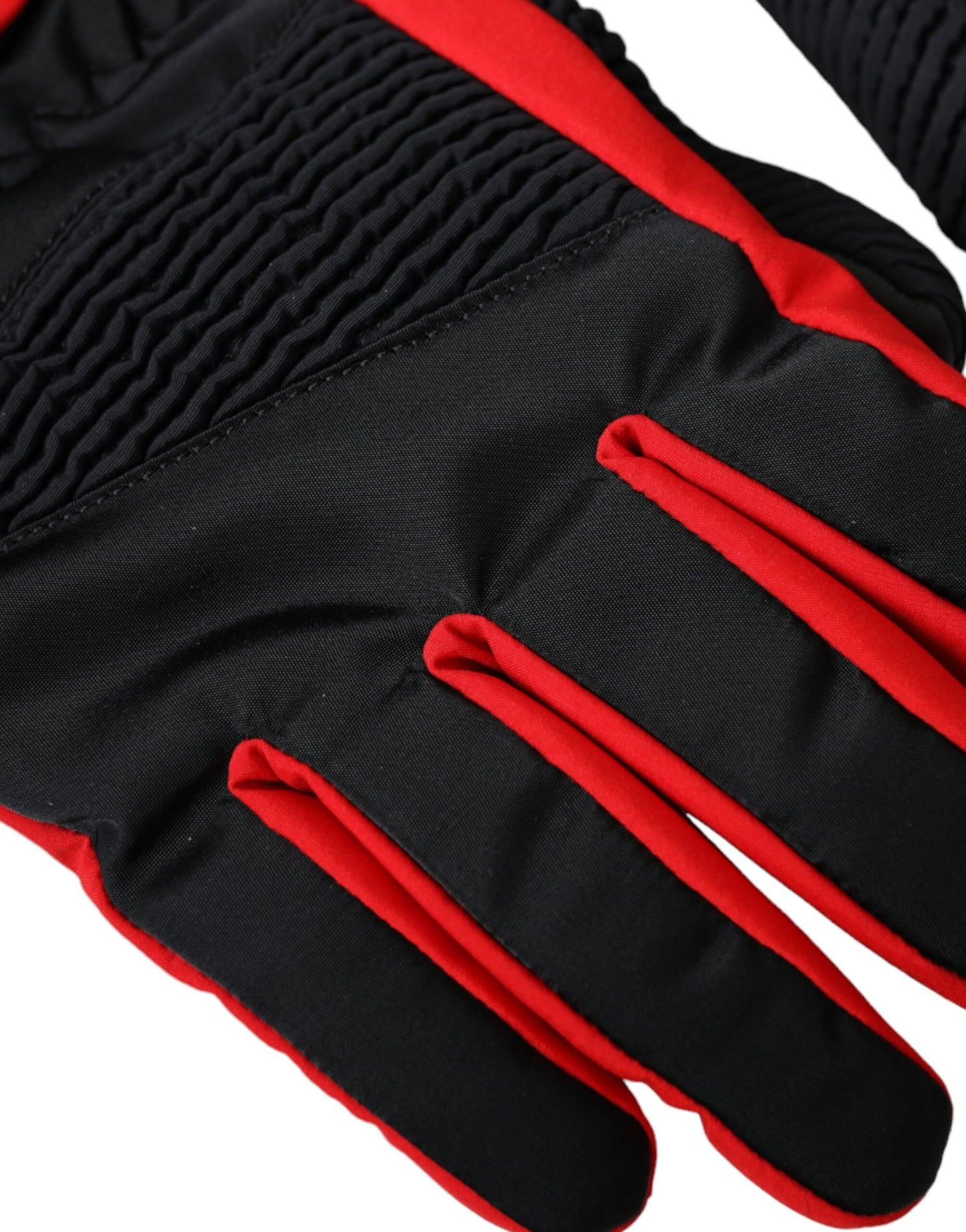 Dolce &amp; Gabbana Black and red nylon wrist-length gloves