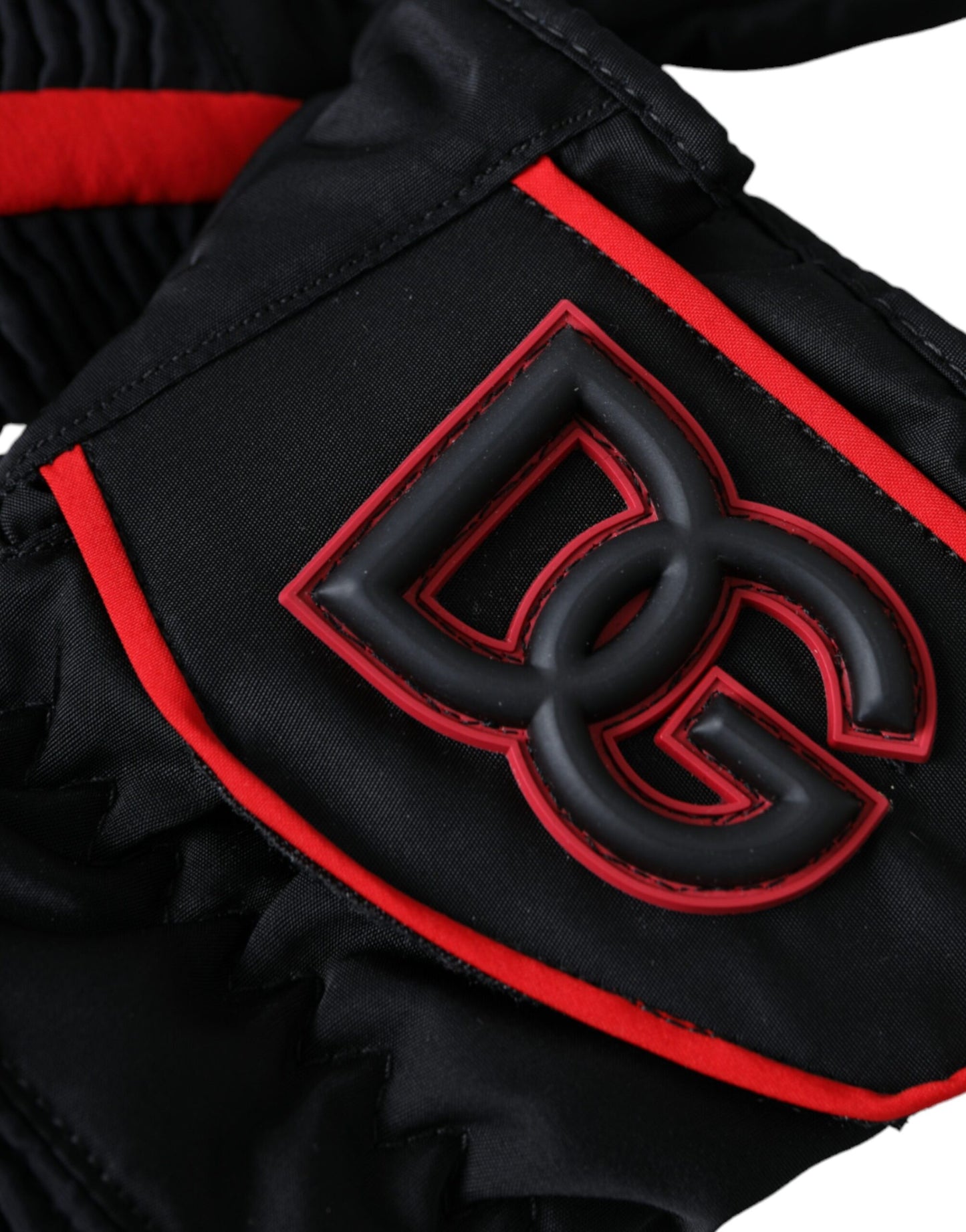 Dolce &amp; Gabbana Black and red nylon wrist-length gloves