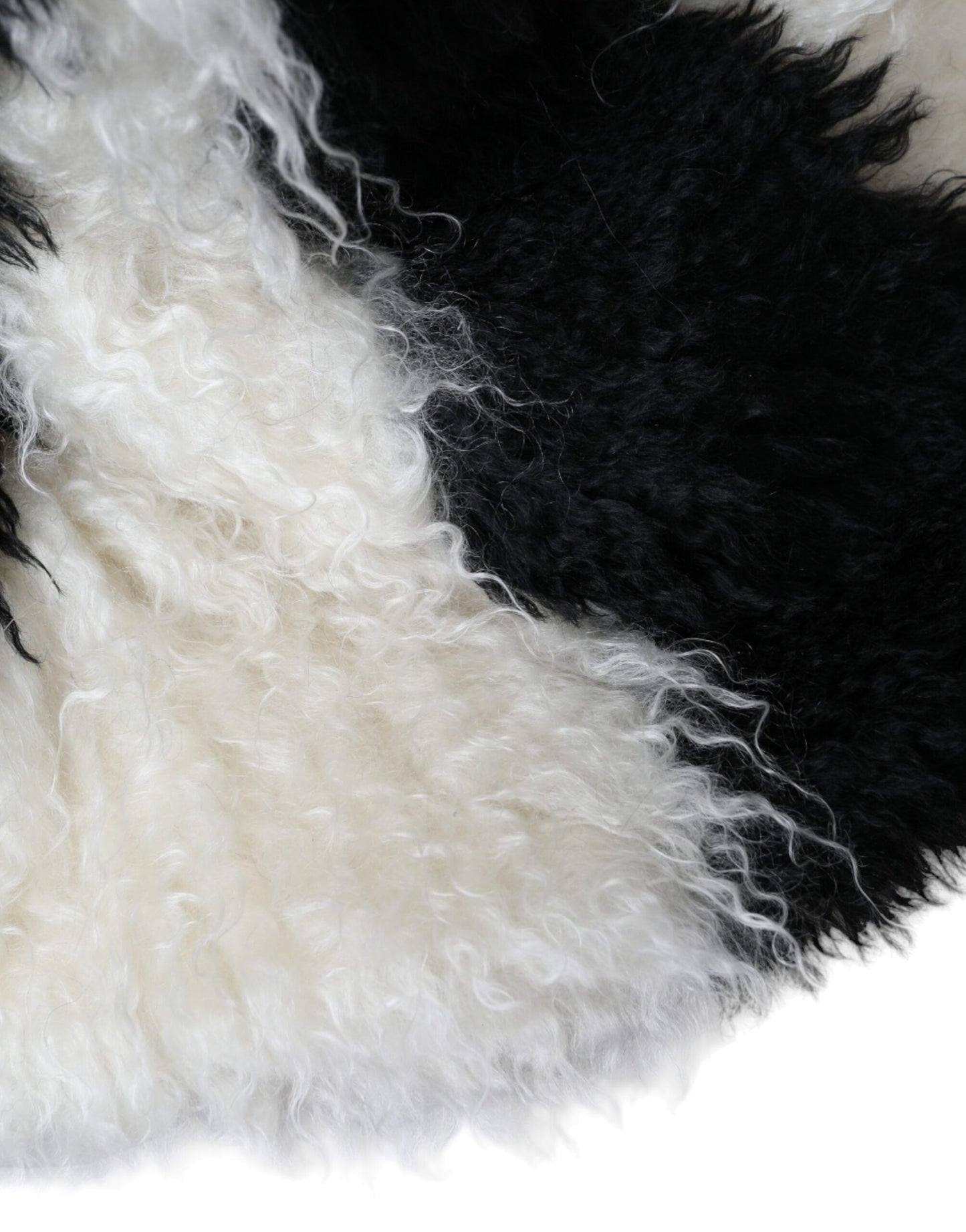 Dolce &amp; Gabbana Black and White Stripe Mohair Fur Bucket Hat