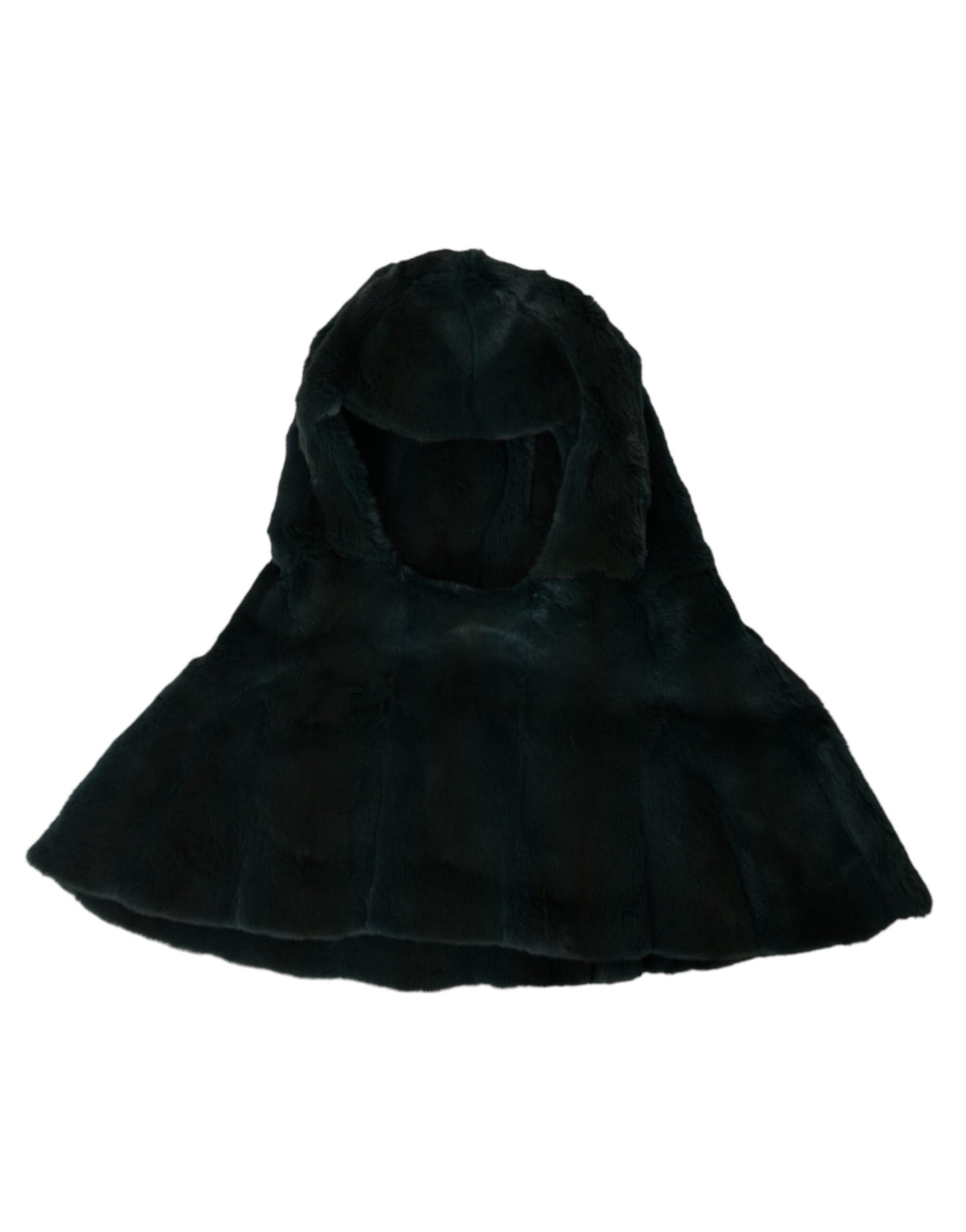 Dolce &amp; Gabbana Black Weasel Fur Full Head Hat