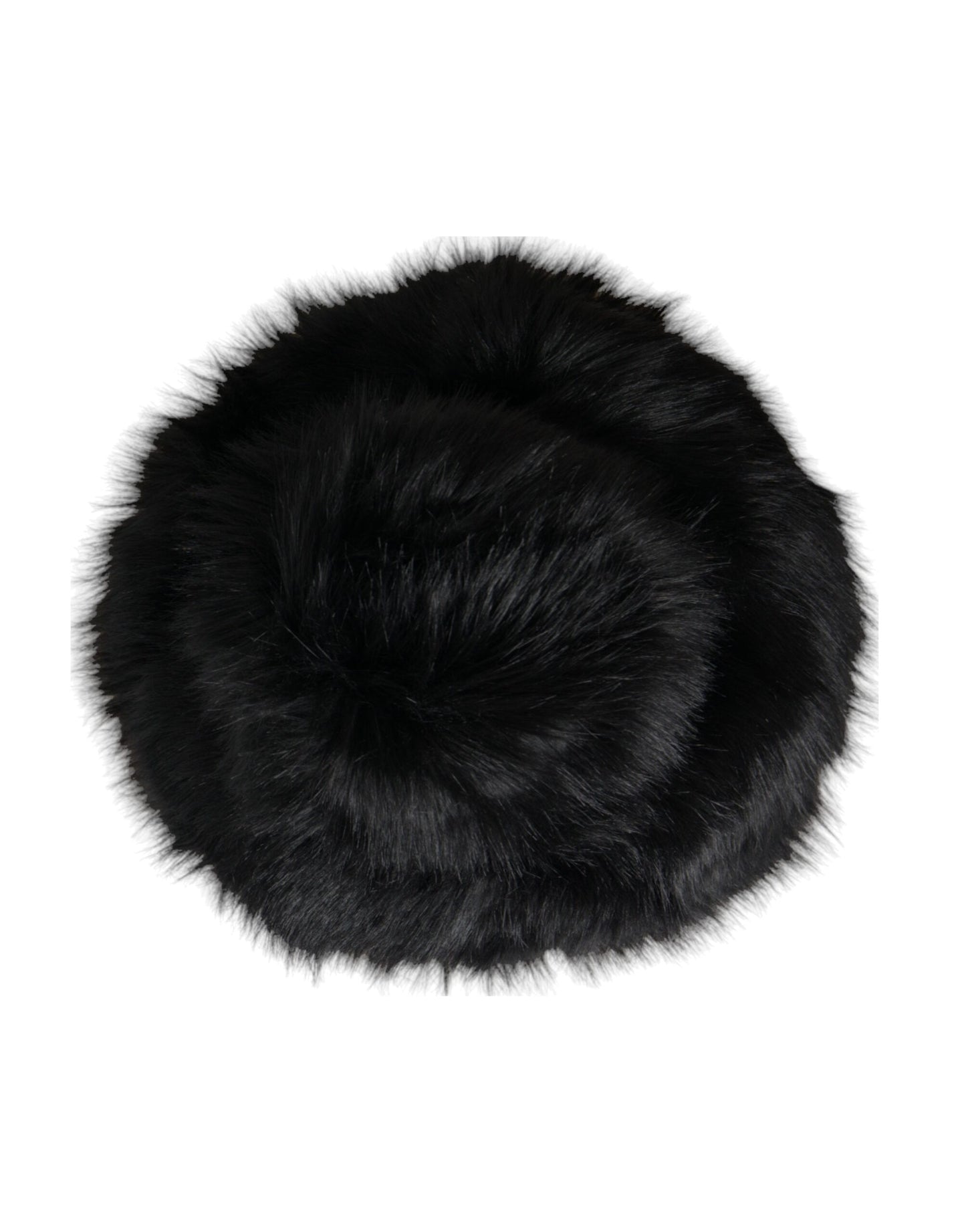 Dolce &amp; Gabbana Black Faux Fur Women's Bucket Hat