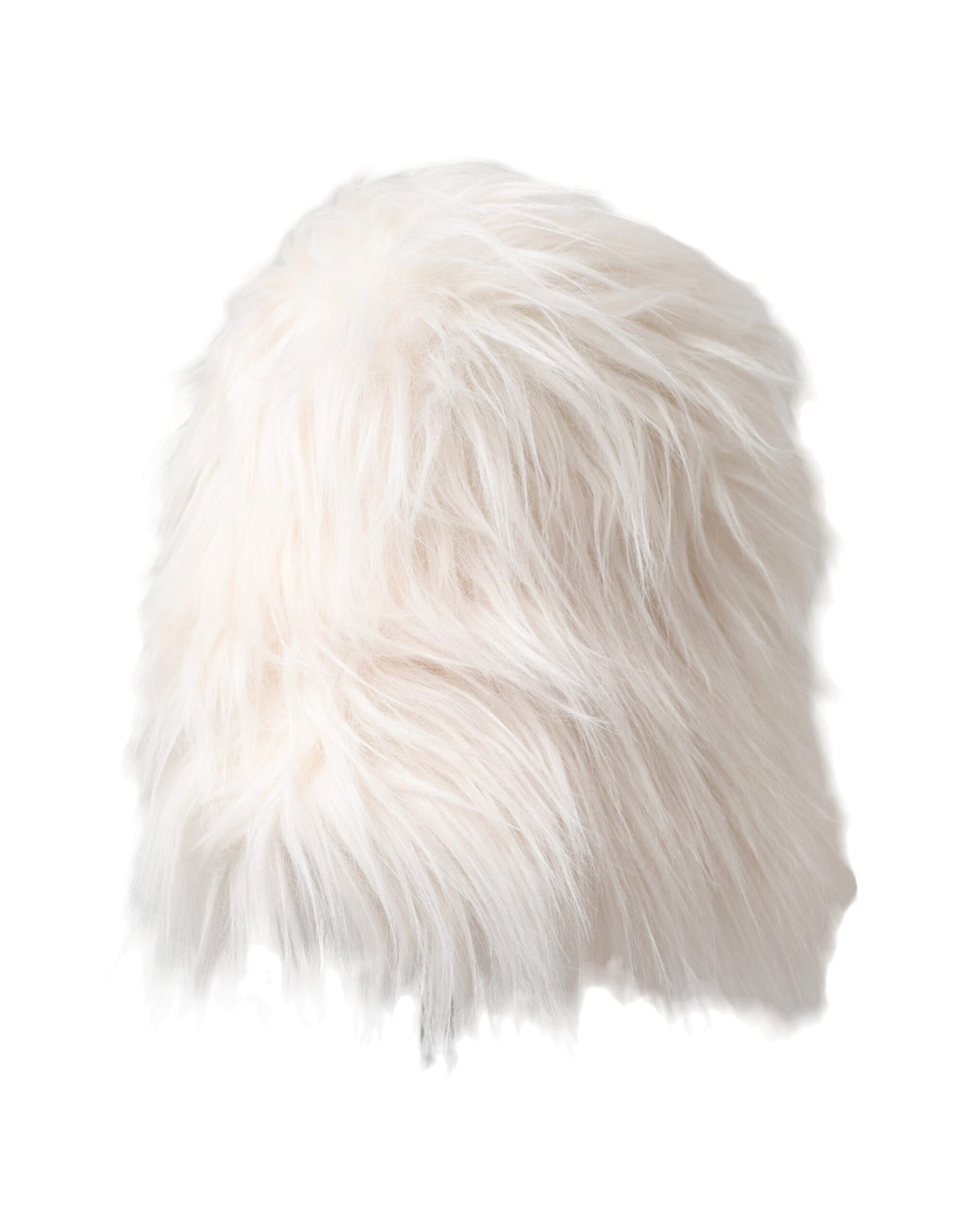 Dolce &amp; Gabbana White Acrylic Fur Women Bucket Hat