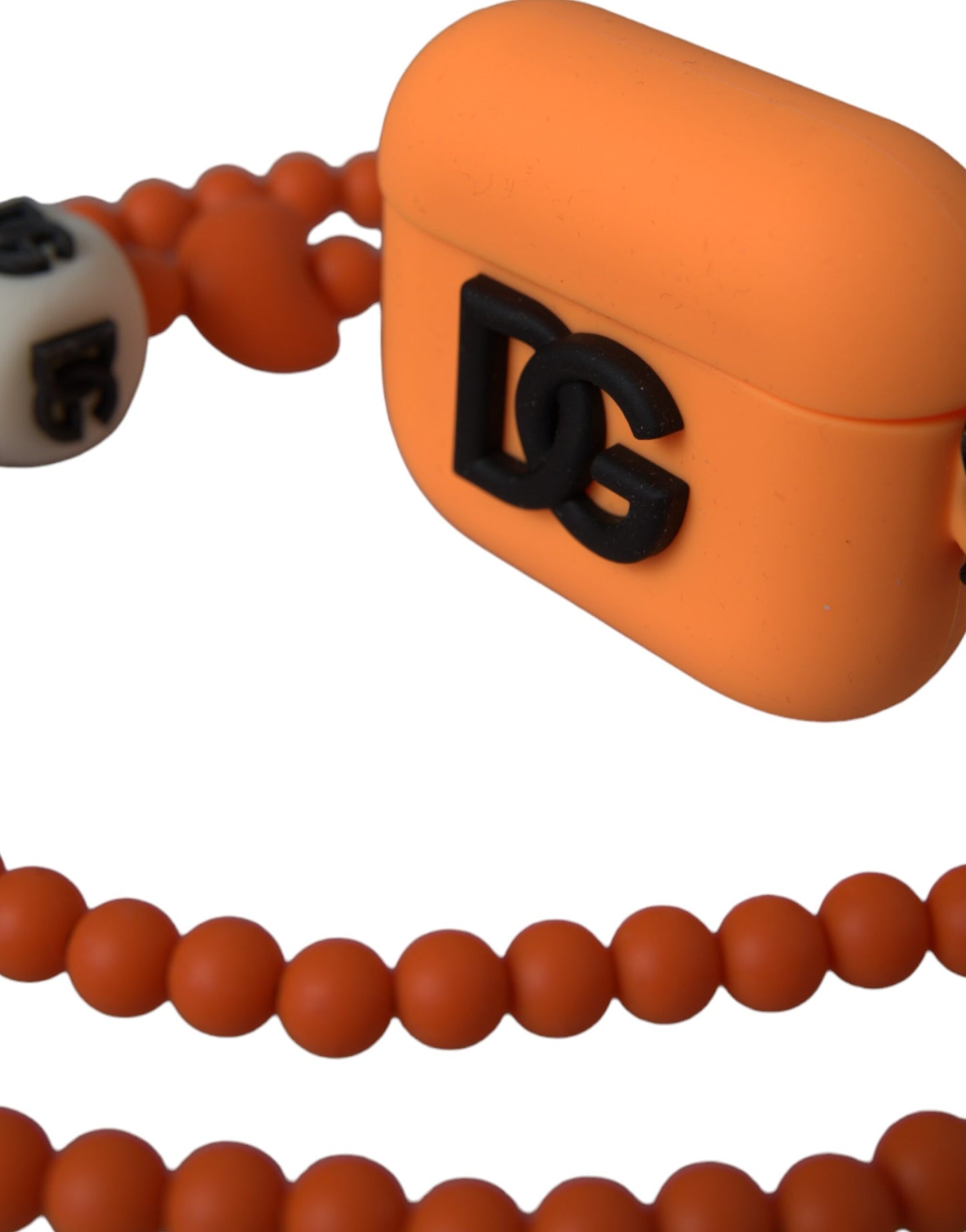 Dolce & Gabbana Orange Silikon Gummi Logo Perlenband Airpods Fall