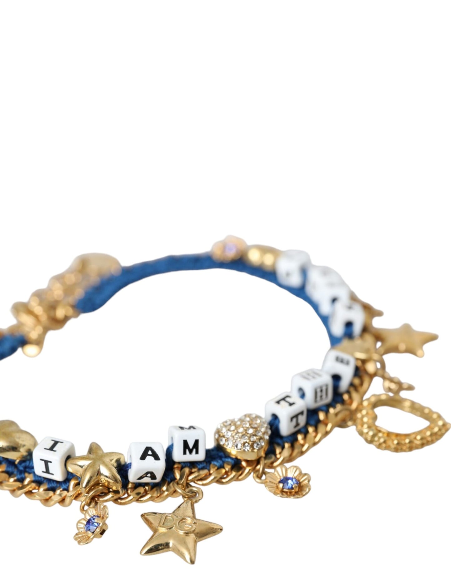 Dolce &amp; Gabbana Gold Tone Brass Chain Iam The Star Bracelet