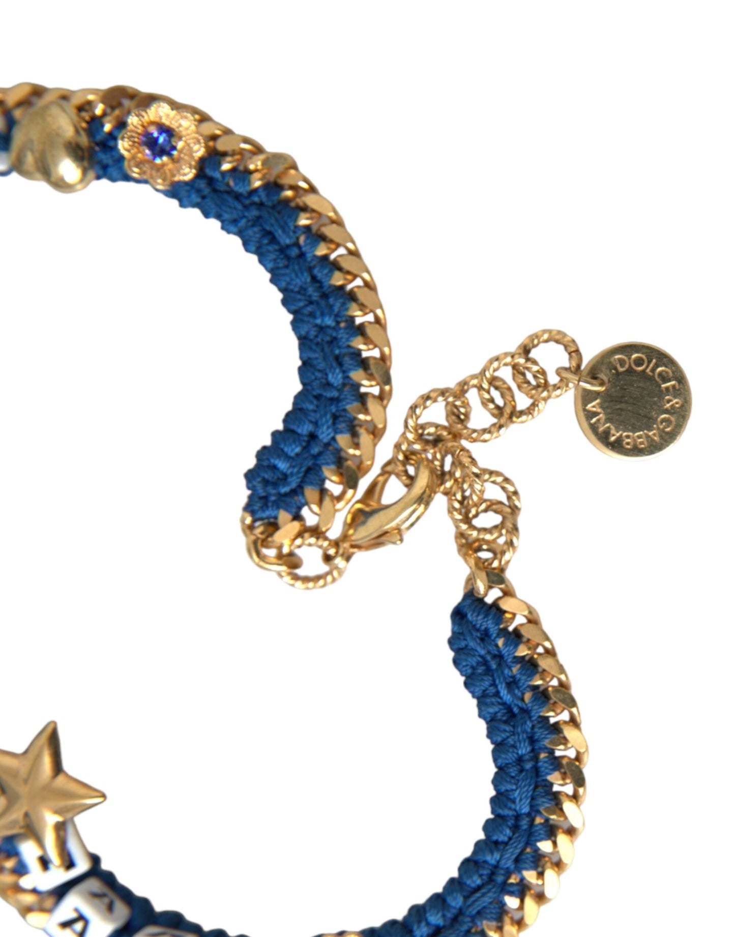 Dolce &amp; Gabbana Gold Tone Brass Chain Iam The Star Bracelet