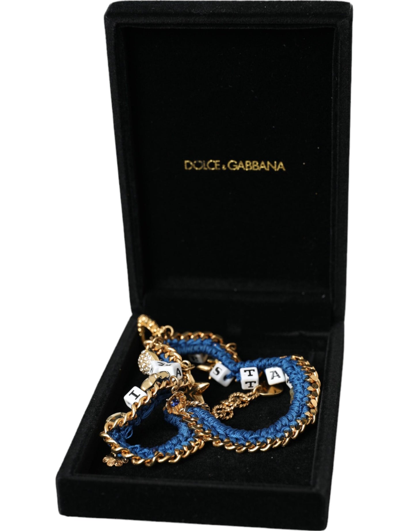 Dolce &amp; Gabbana Gold Tone Brass Chain Iam The Star Bracelet