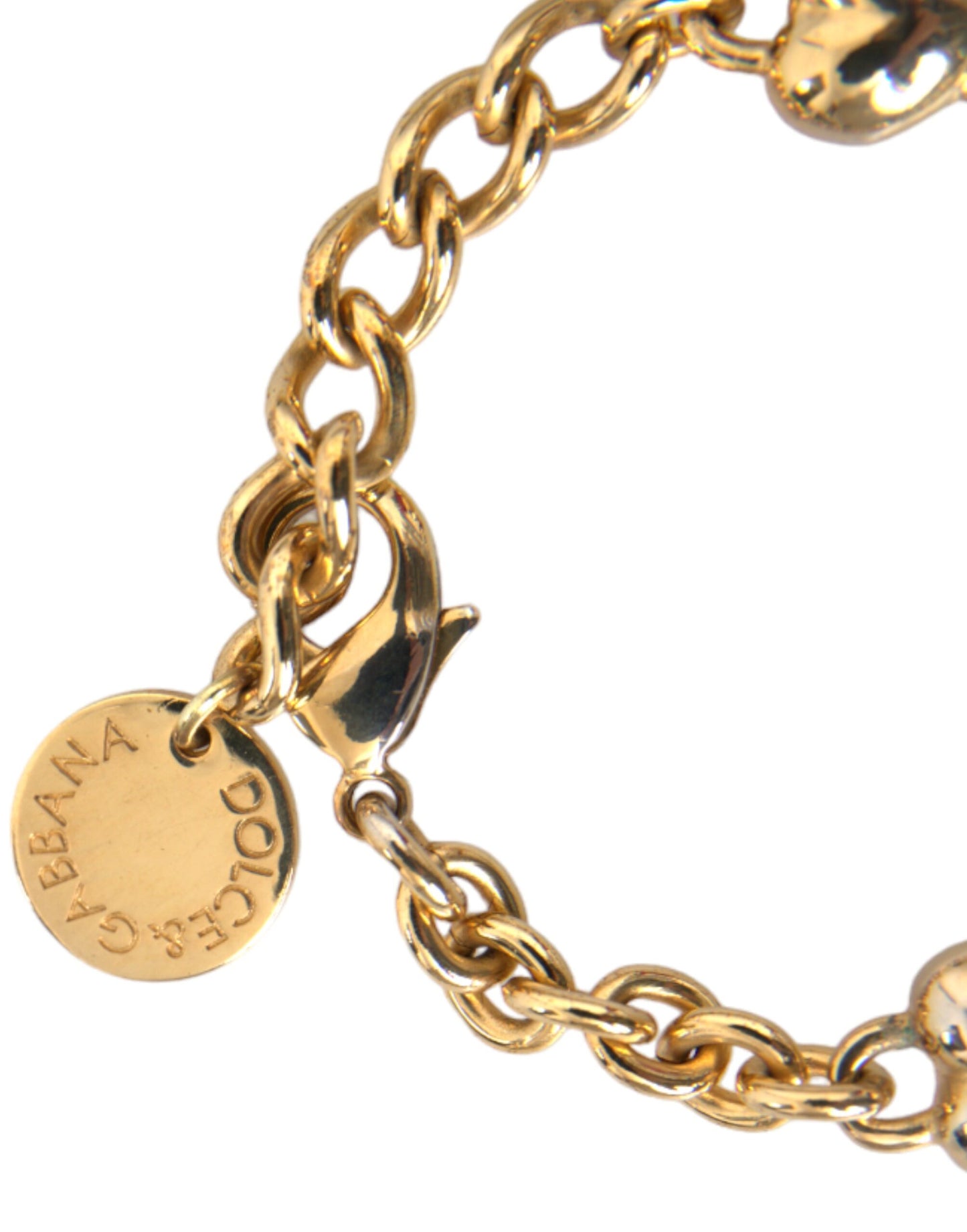 Dolce & Gabbana Gold-Ton Messing Kette MY DOG Herz-Armband