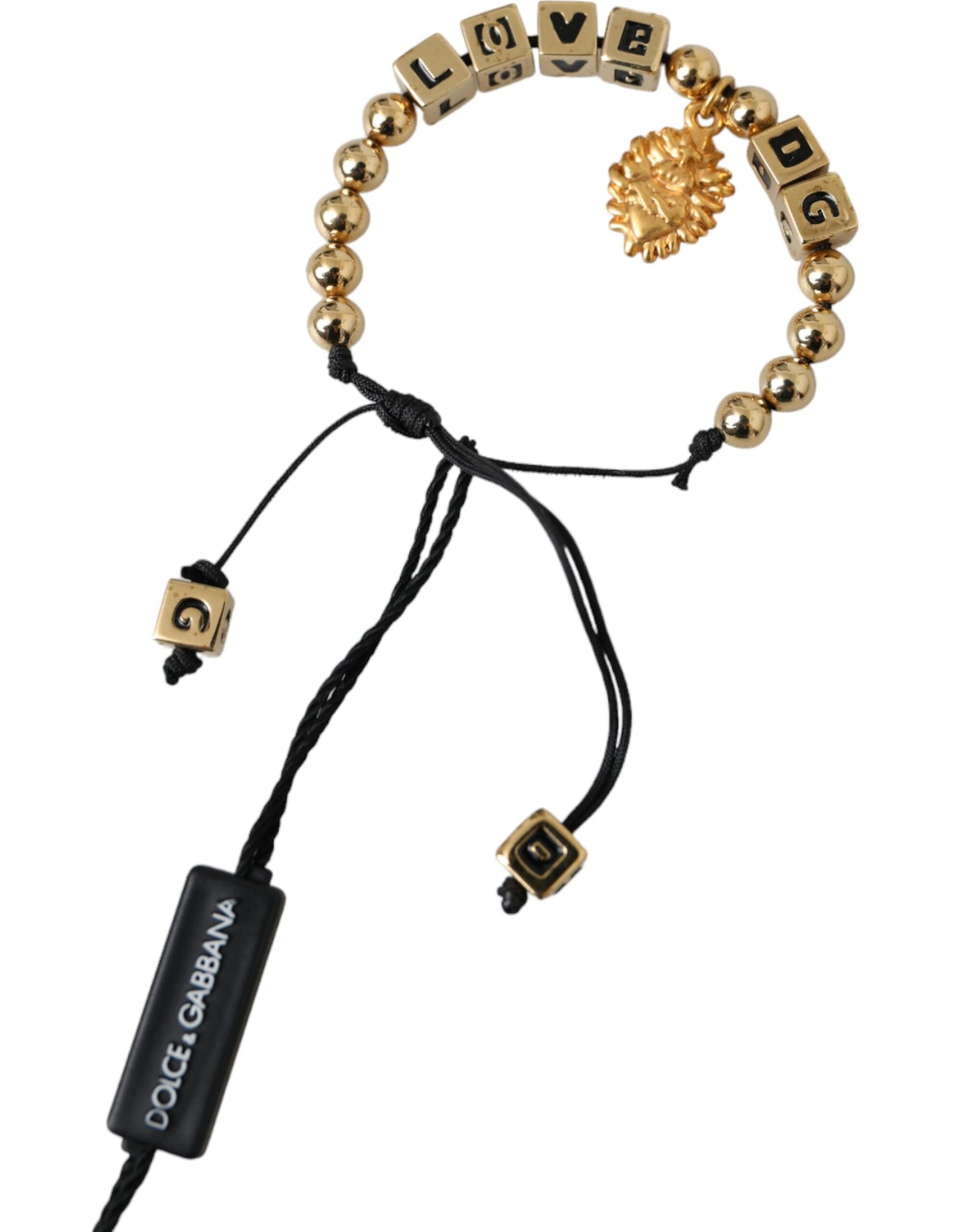 Dolce &amp; Gabbana Gold Pearl LOVE DG Charm Fashion Bracelet