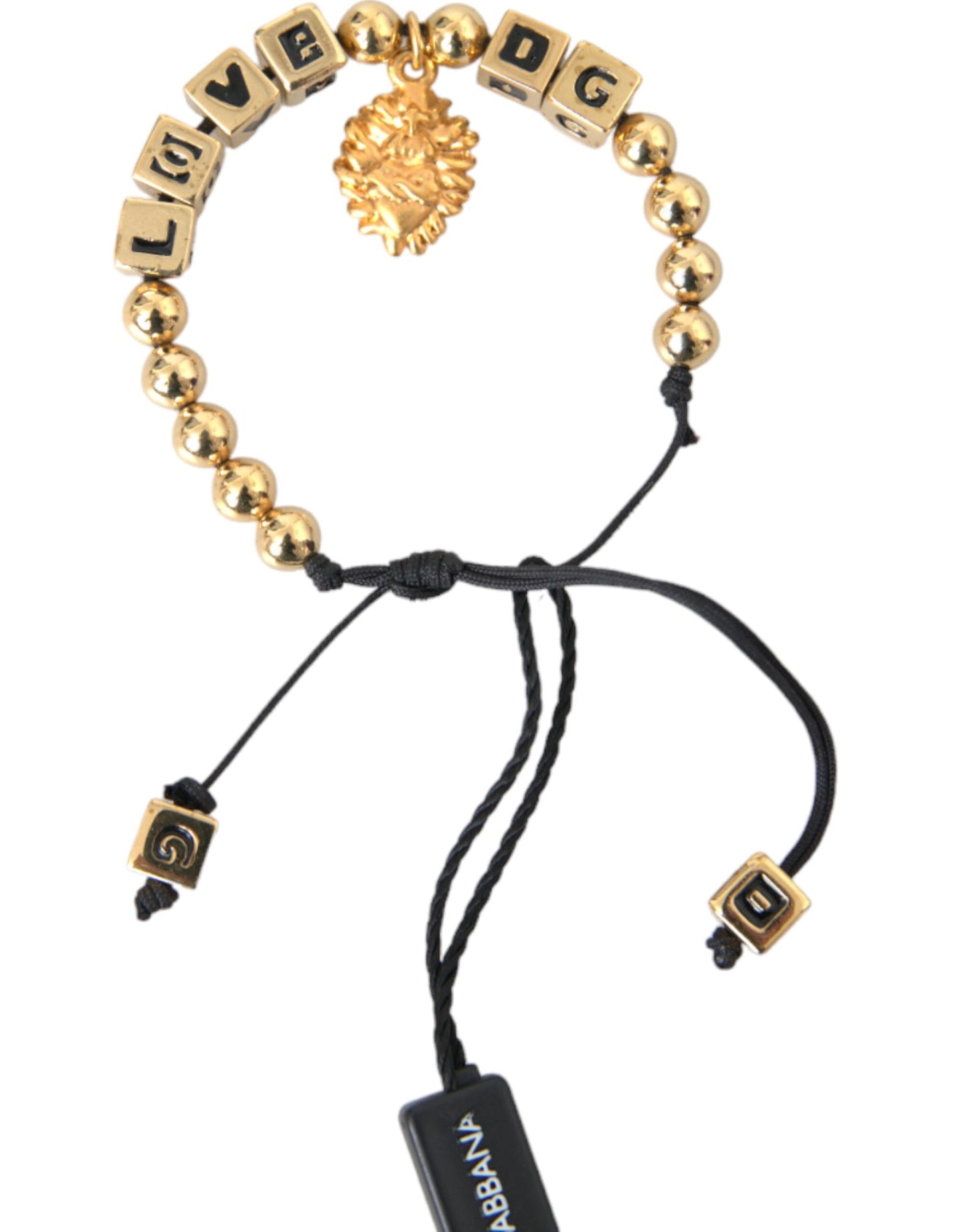 Dolce &amp; Gabbana Gold Pearl LOVE DG Charm Fashion Bracelet