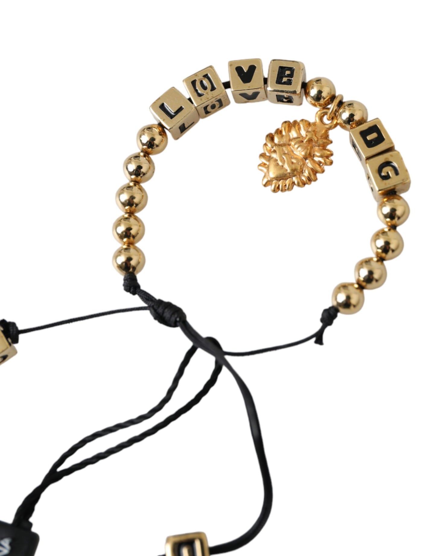 Dolce &amp; Gabbana Gold Pearl LOVE DG Charm Fashion Bracelet