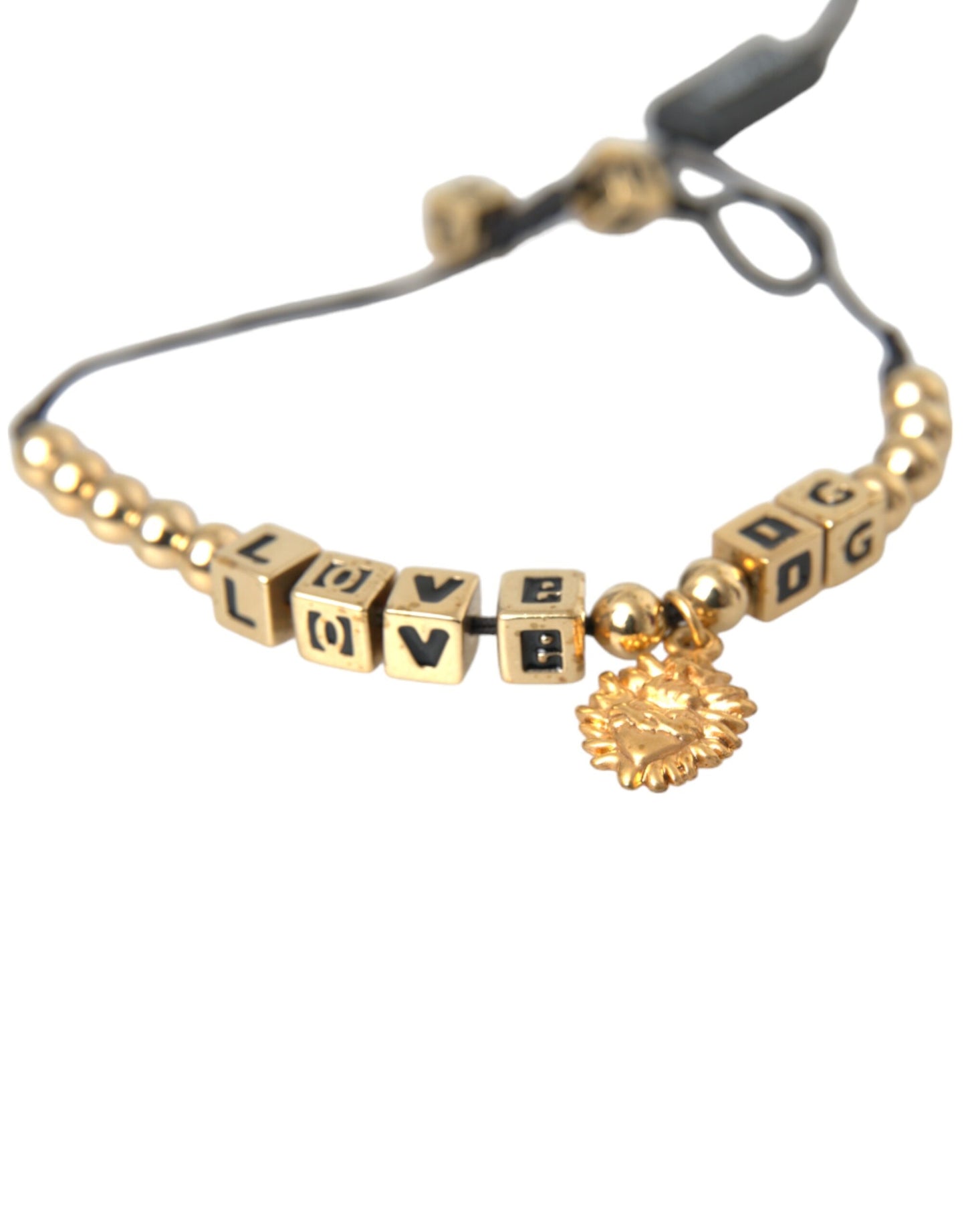 Dolce &amp; Gabbana Gold Pearl LOVE DG Charm Fashion Bracelet