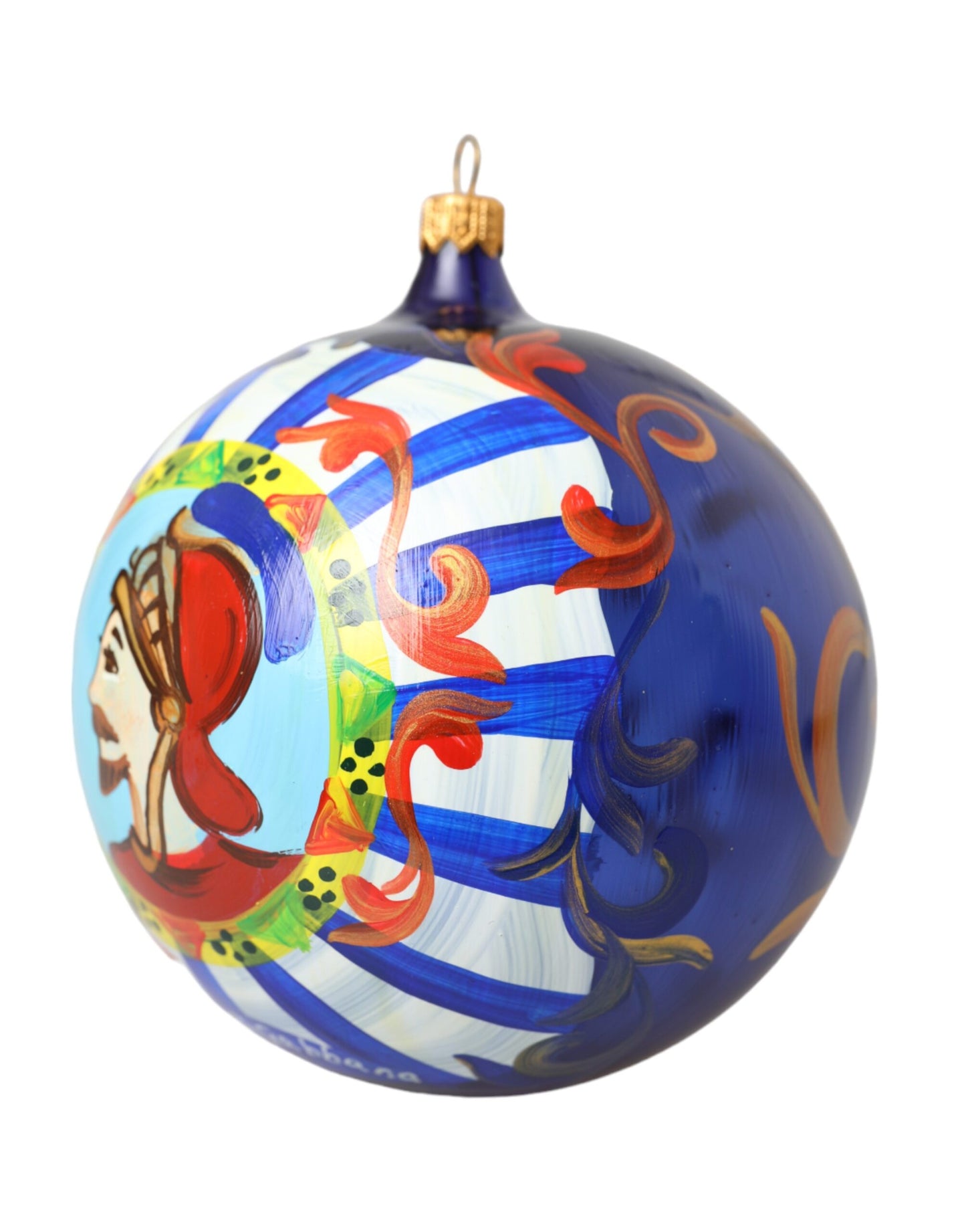 Dolce & Gabbana Multicolor Carretto Print Rundes Ornament Weihnachtskugel