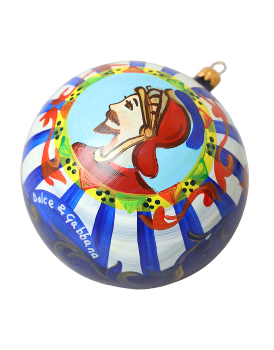 Dolce & Gabbana Multicolor Carretto Print Rundes Ornament Weihnachtskugel