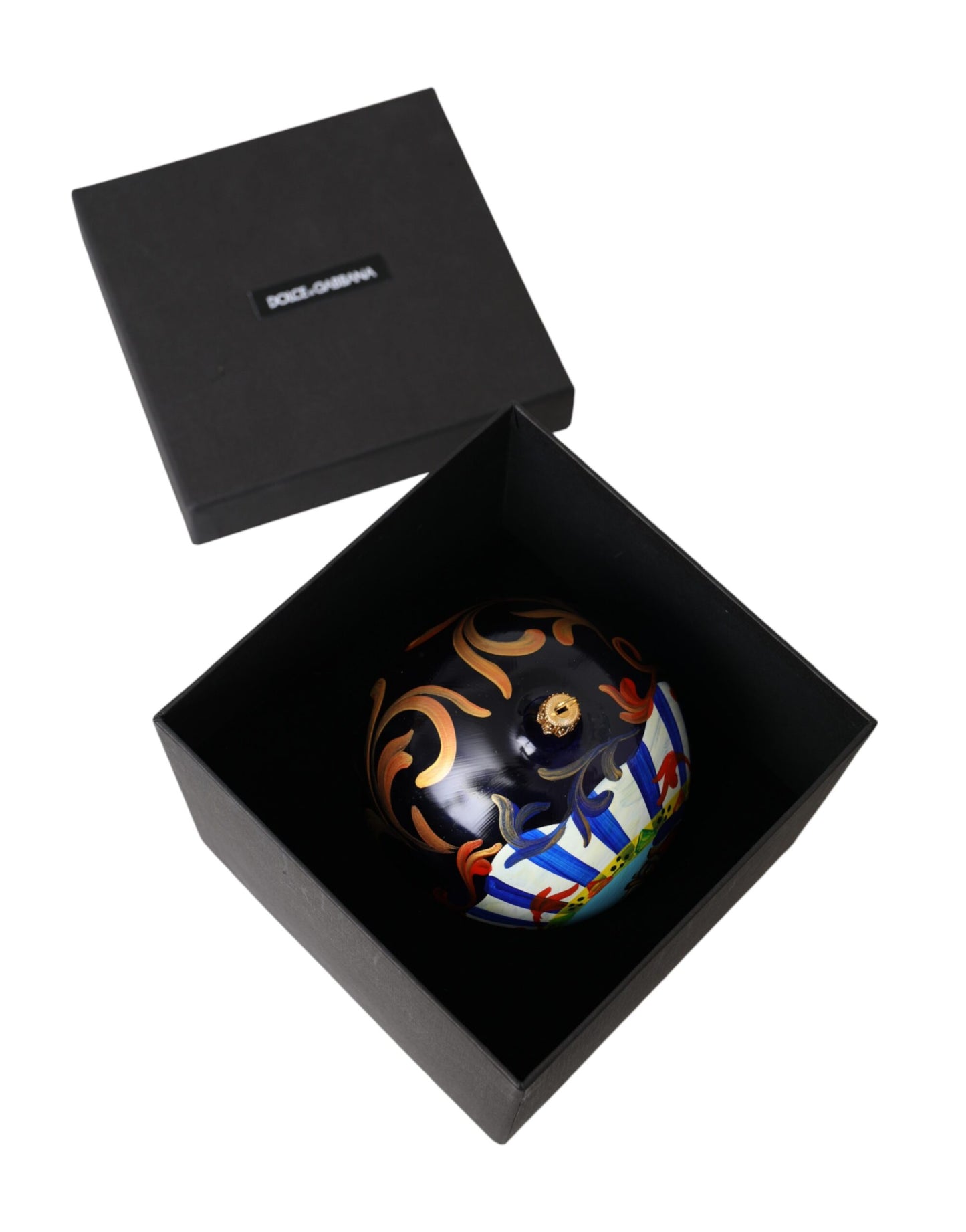 Dolce & Gabbana Multicolor Carretto Print Rundes Ornament Weihnachtskugel