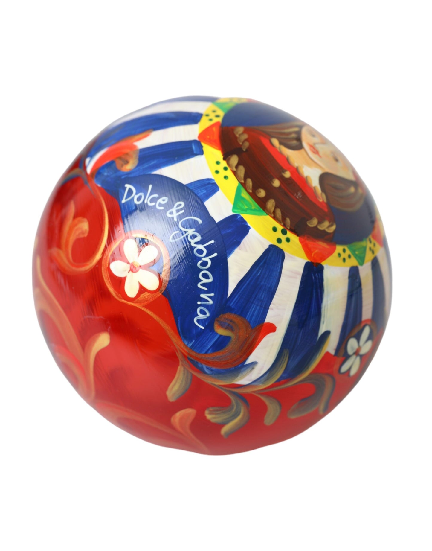 Dolce & Gabbana Multicolor Carretto Print Rundes Ornament Weihnachtskugel