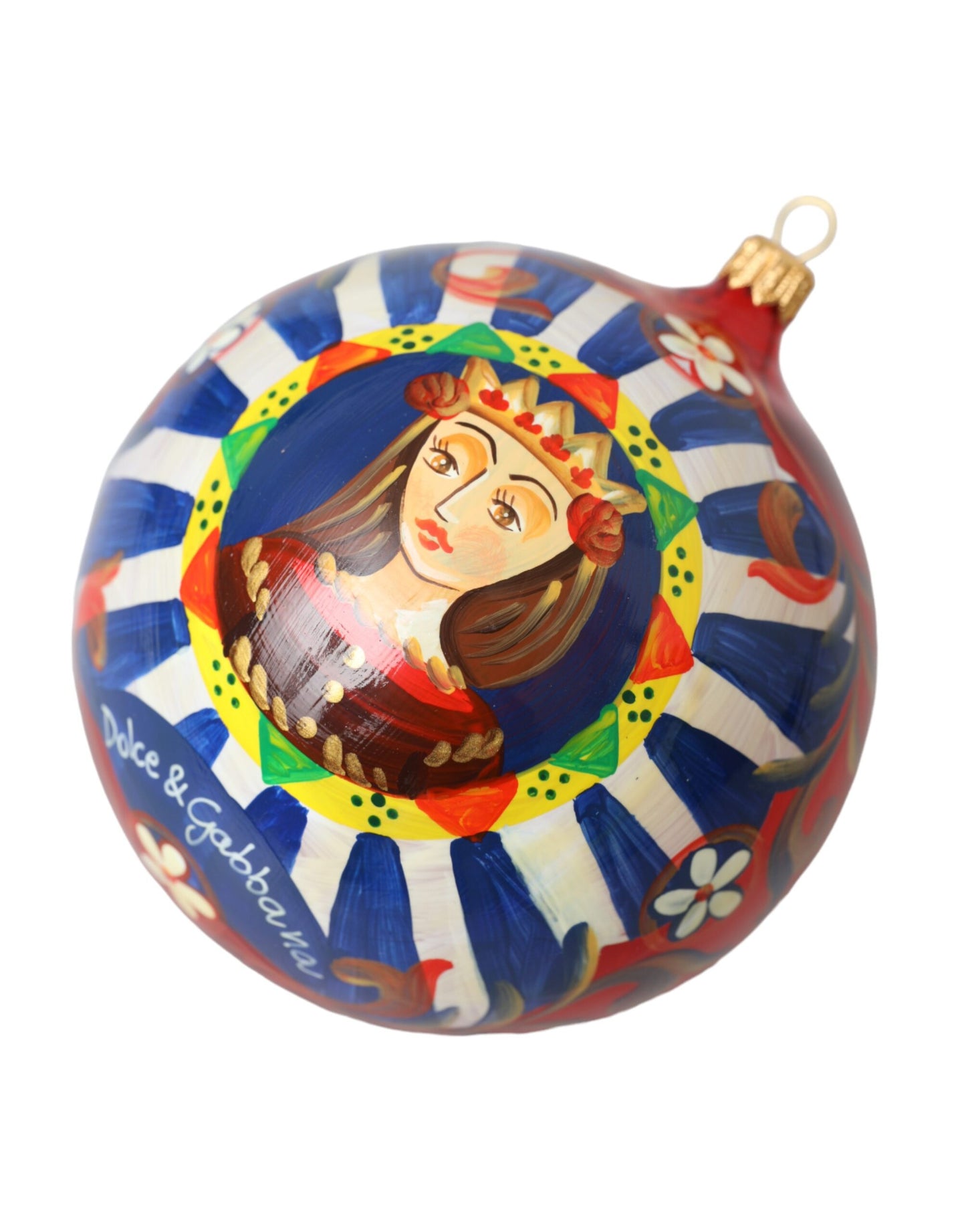 Dolce & Gabbana Multicolor Carretto Print Rundes Ornament Weihnachtskugel