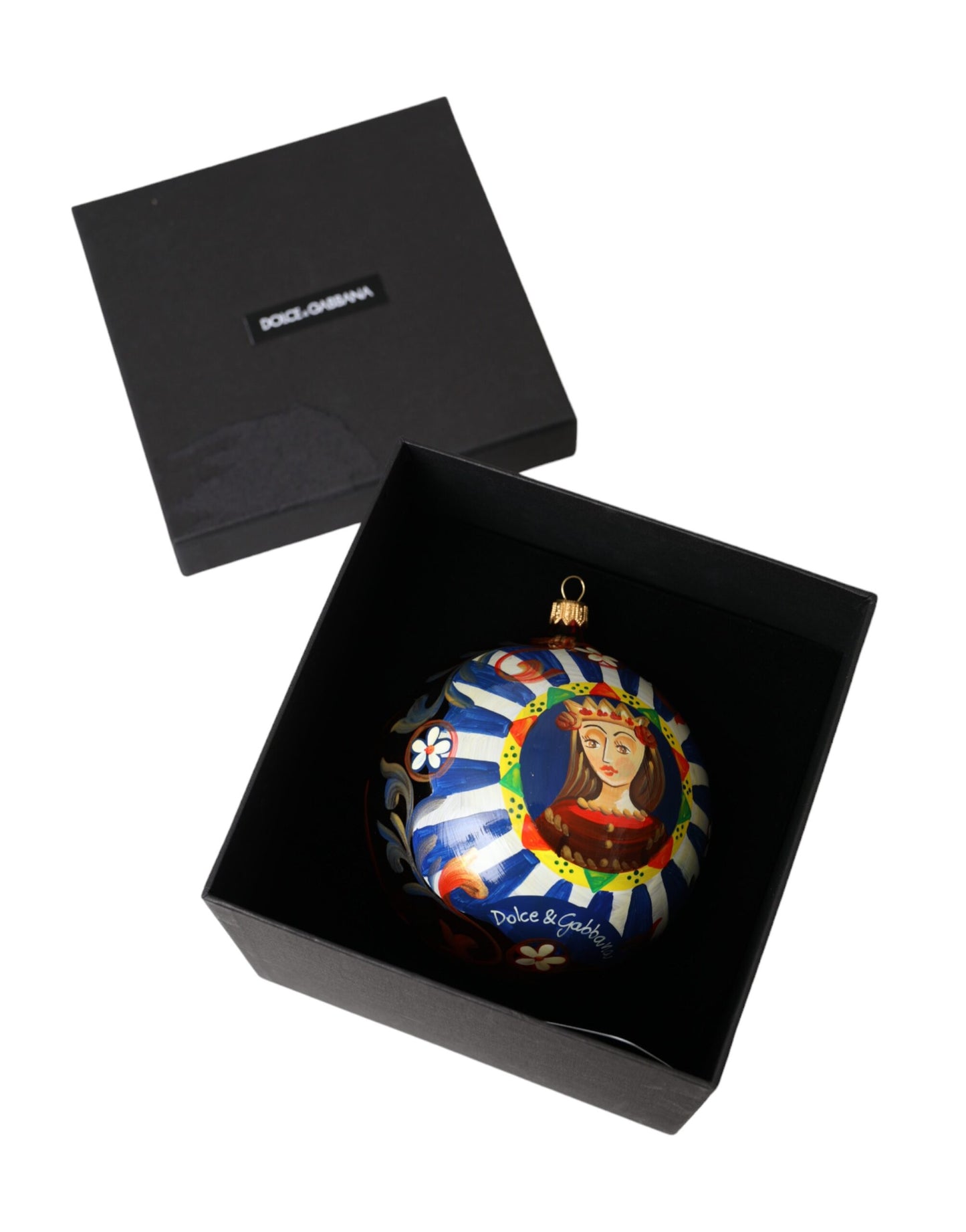 Dolce & Gabbana Multicolor Carretto Print Rundes Ornament Weihnachtskugel