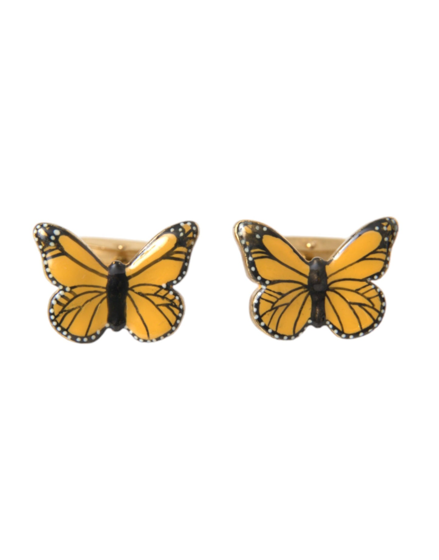 Dolce &amp; Gabbana Gold-Tone Brass Butterfly Enamel Men's Cufflink