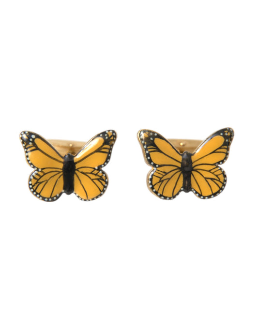 Dolce &amp; Gabbana Gold-Tone Brass Butterfly Enamel Men's Cufflink