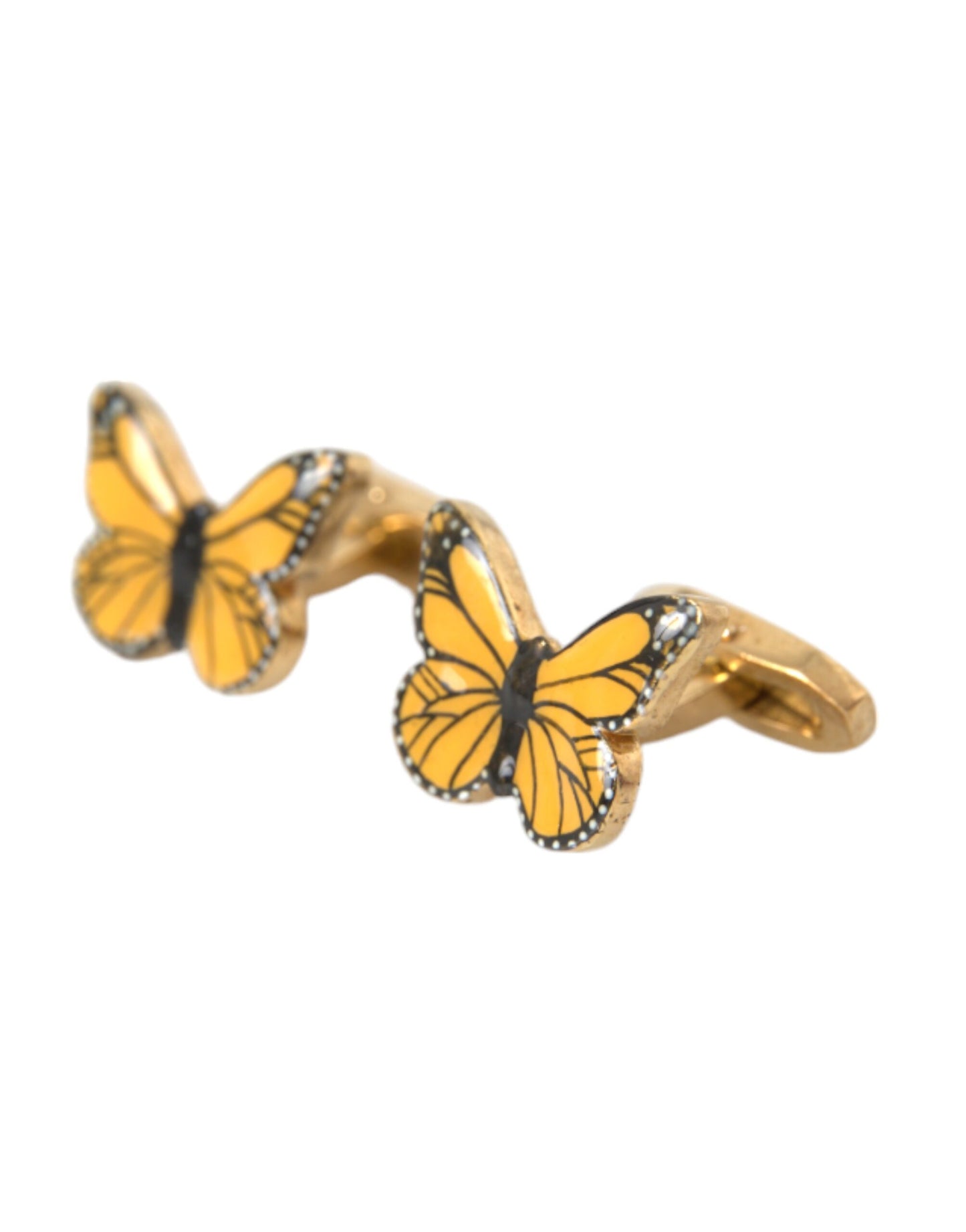 Dolce &amp; Gabbana Gold-Tone Brass Butterfly Enamel Men's Cufflink