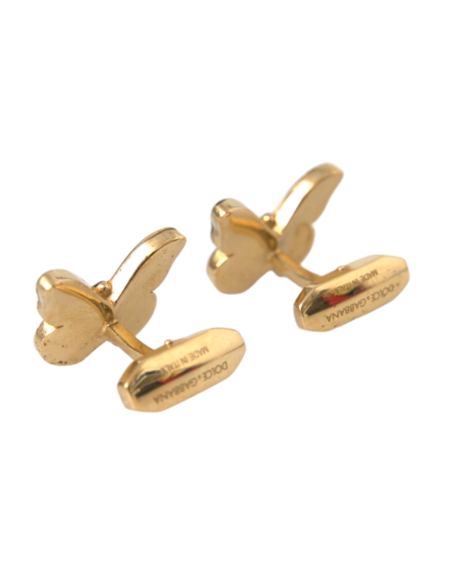 Dolce &amp; Gabbana Gold-Tone Brass Butterfly Enamel Men's Cufflink