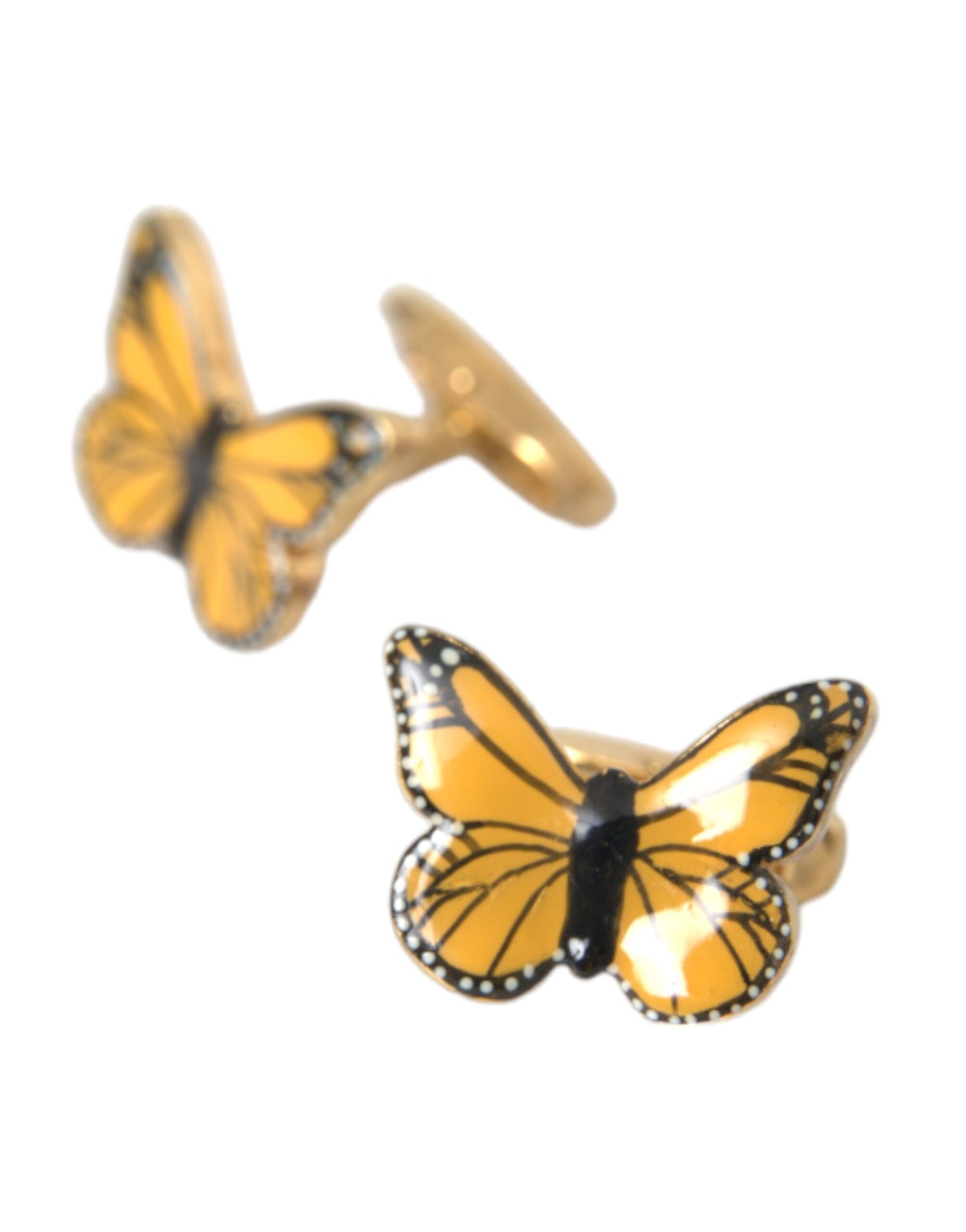 Dolce &amp; Gabbana Gold-Tone Brass Butterfly Enamel Men's Cufflink