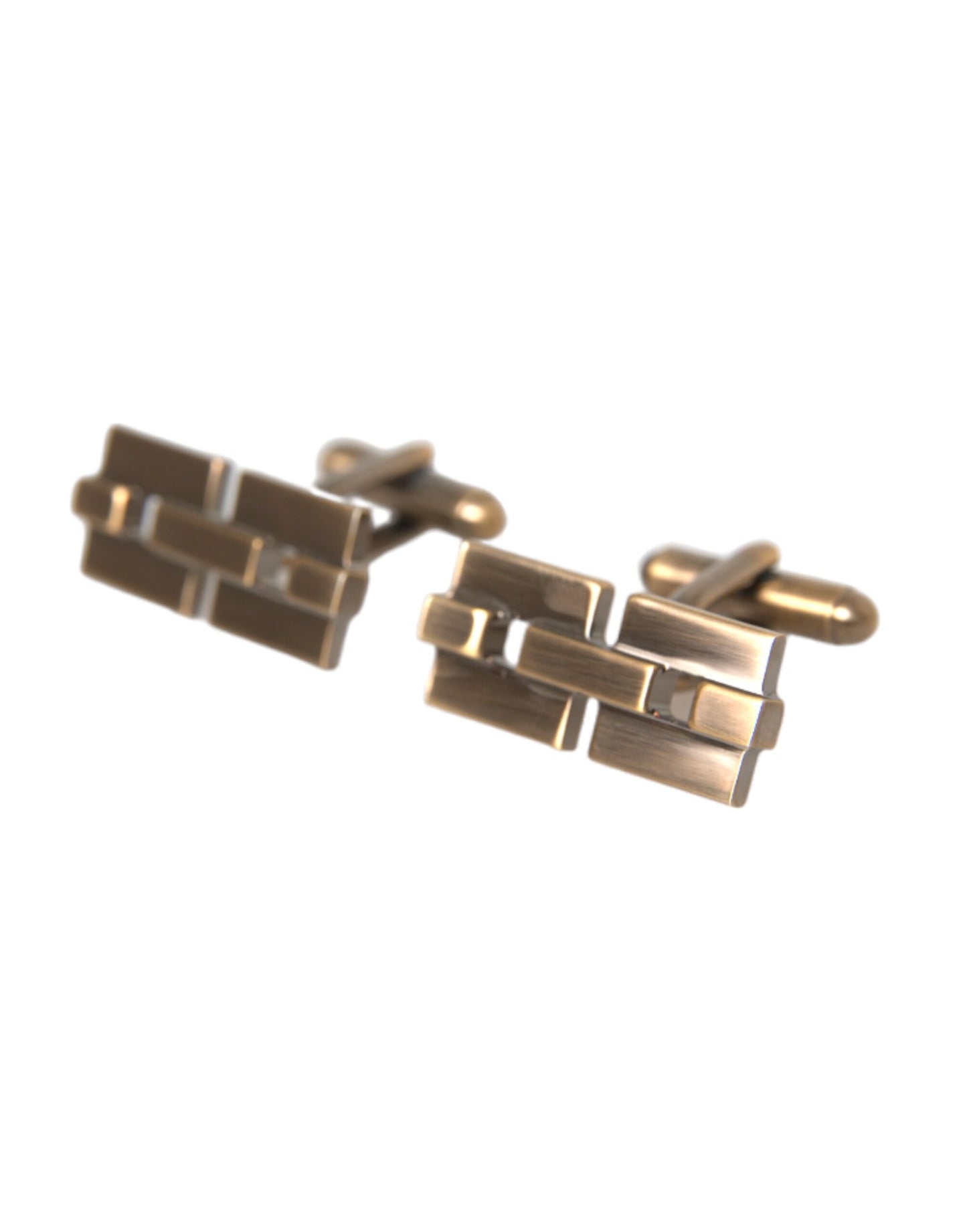 Dolce &amp; Gabbana Gold Plated Brass Square Pin Men Cufflinks