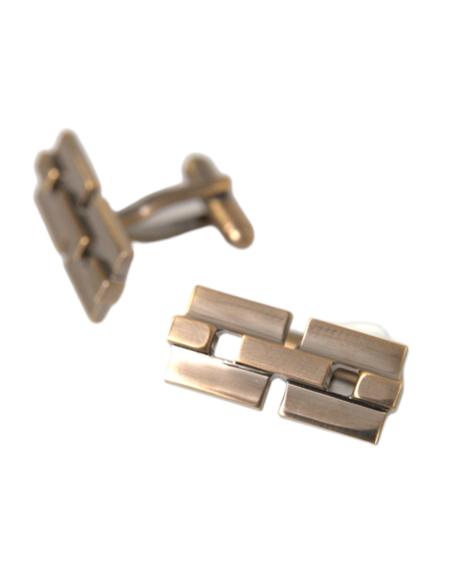 Dolce &amp; Gabbana Gold Plated Brass Square Pin Men Cufflinks