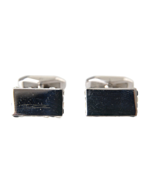 Dolce &amp; Gabbana Silver Plated Metal Brass Pin Men Cufflinks