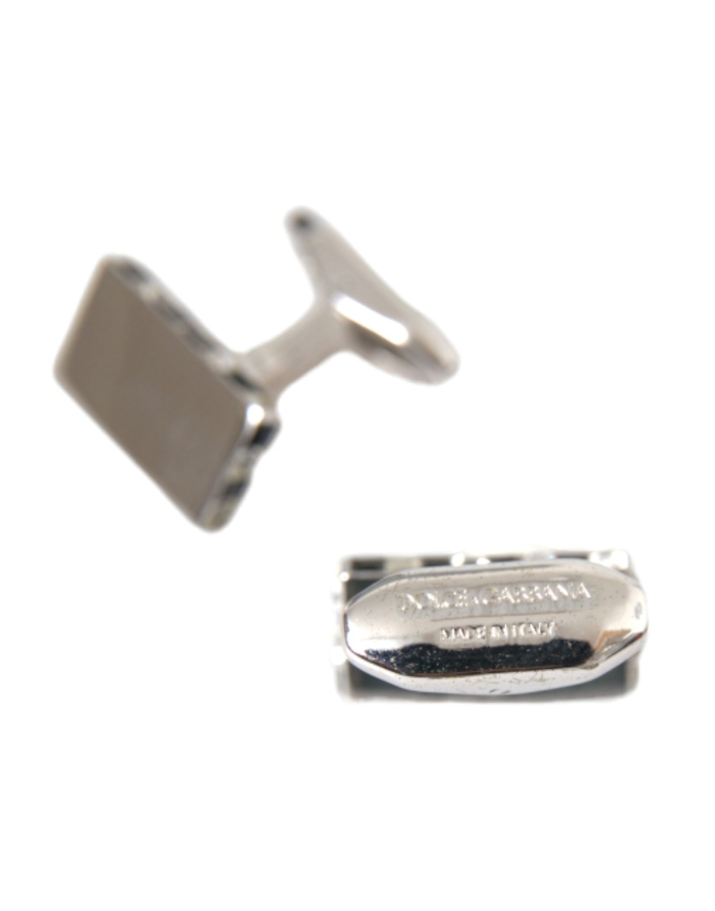 Dolce &amp; Gabbana Silver Plated Metal Brass Pin Men Cufflinks