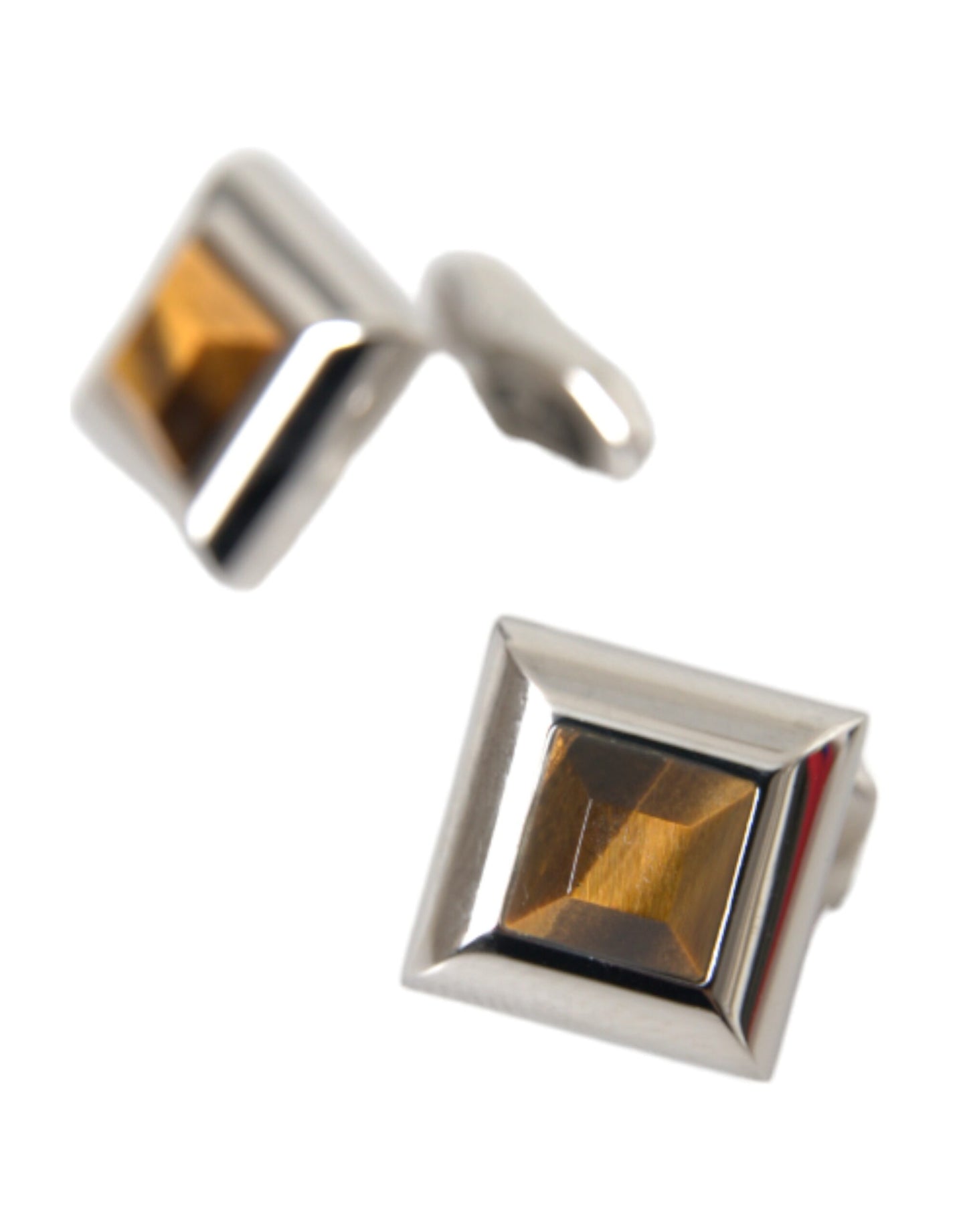 Dolce &amp; Gabbana Silver Plated Brass Pin Crystal Cufflinks