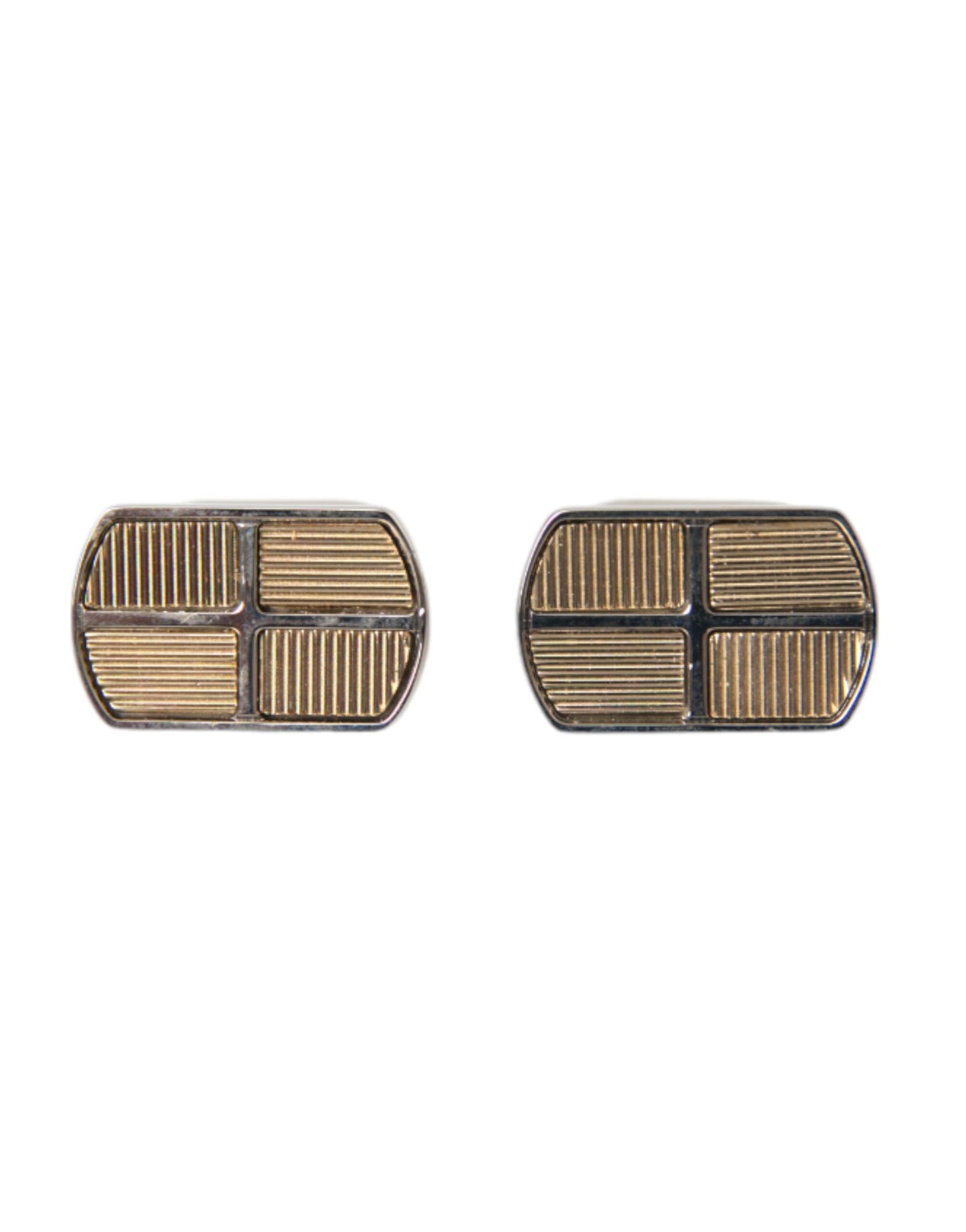 Dolce &amp; Gabbana Silver Gold Plated Metal Brass Pin Cufflinks