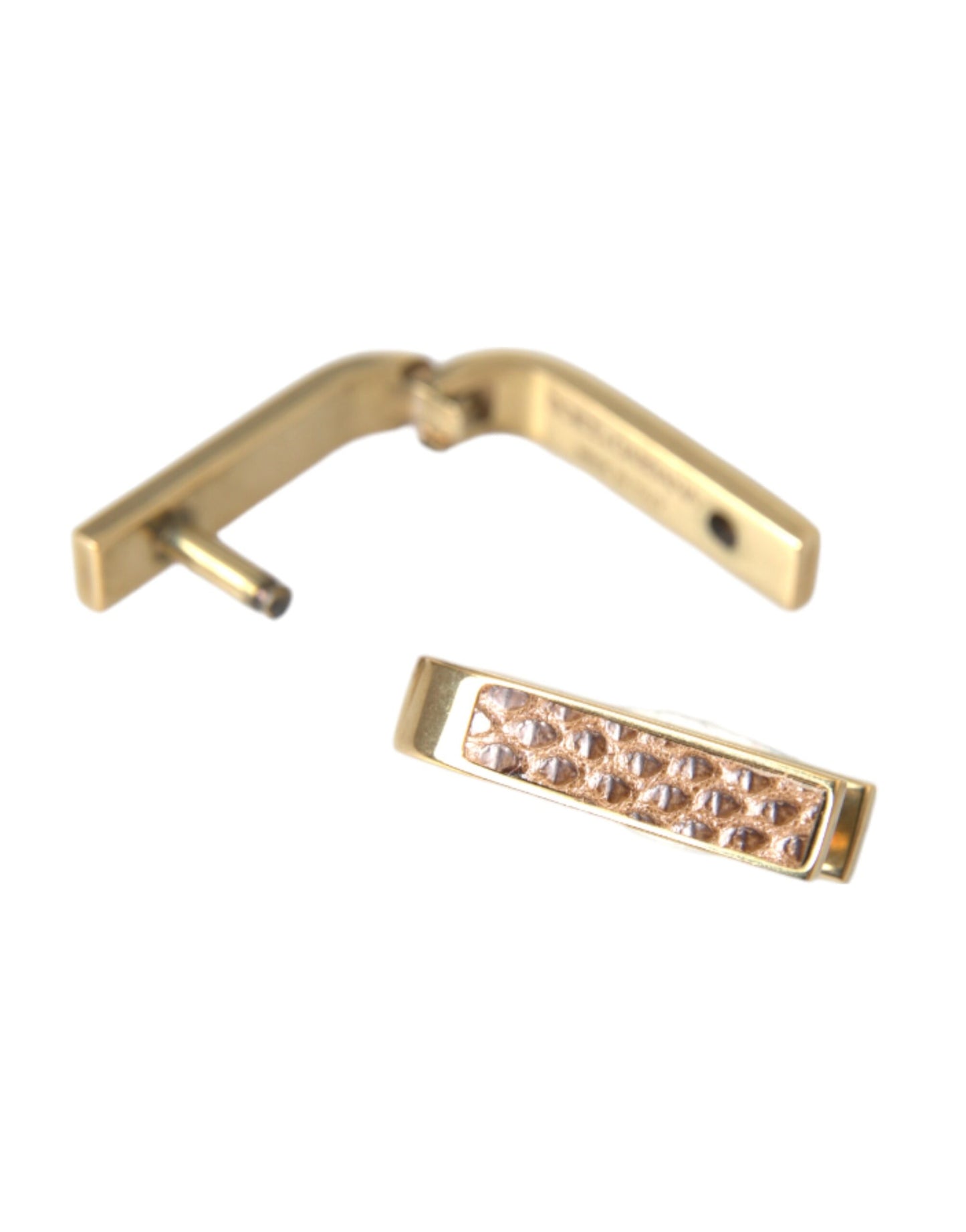 Dolce &amp; Gabbana Gold Plated Metal Brass Pin Men Cufflinks