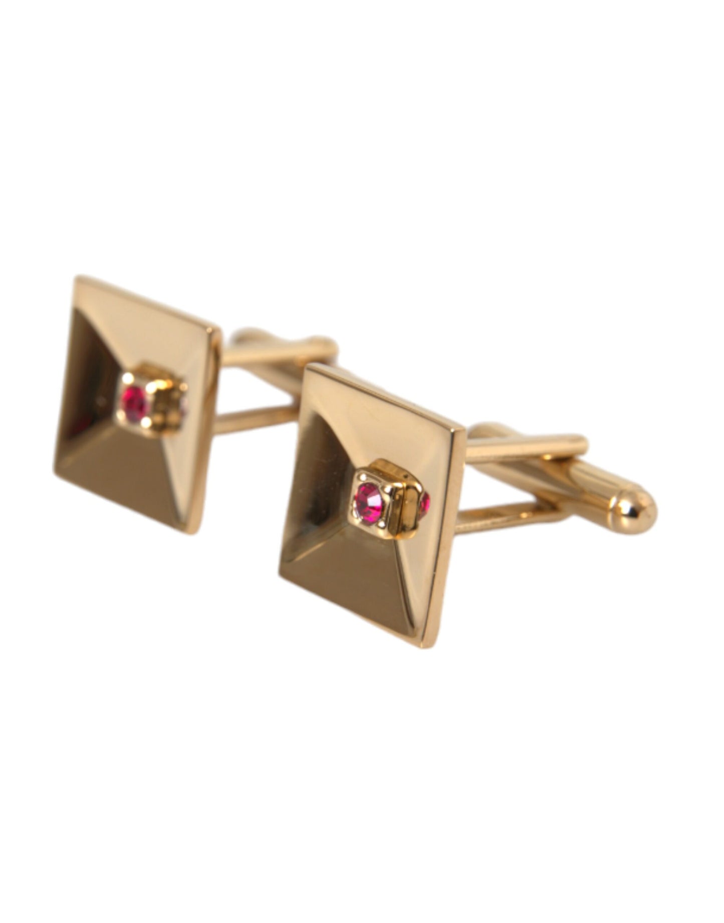 Dolce &amp; Gabbana Gold-plated cufflinks with square crystal made of brass