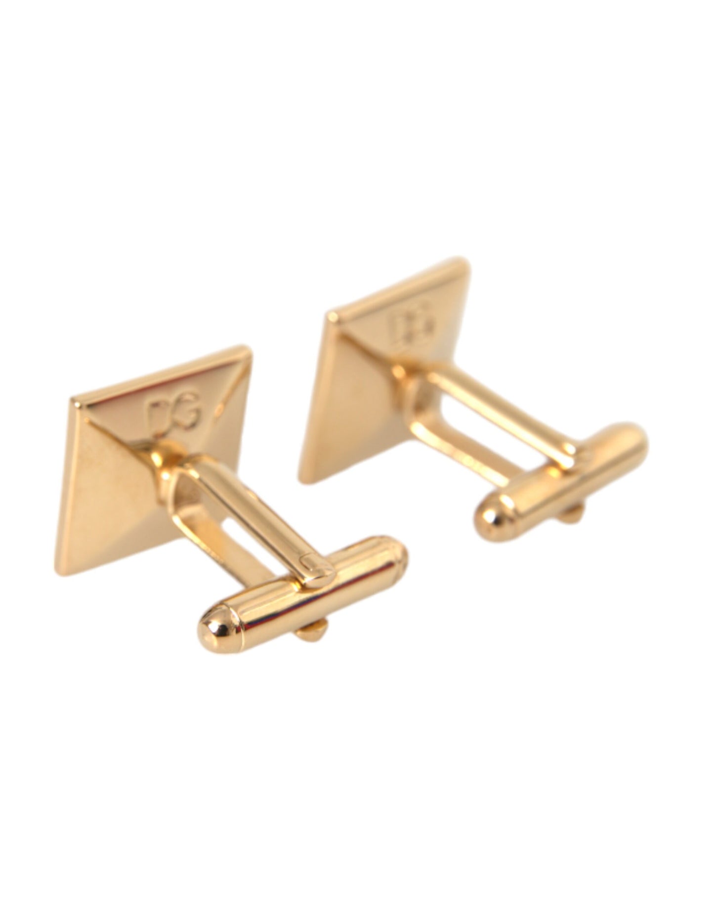 Dolce &amp; Gabbana Gold-plated cufflinks with square crystal made of brass