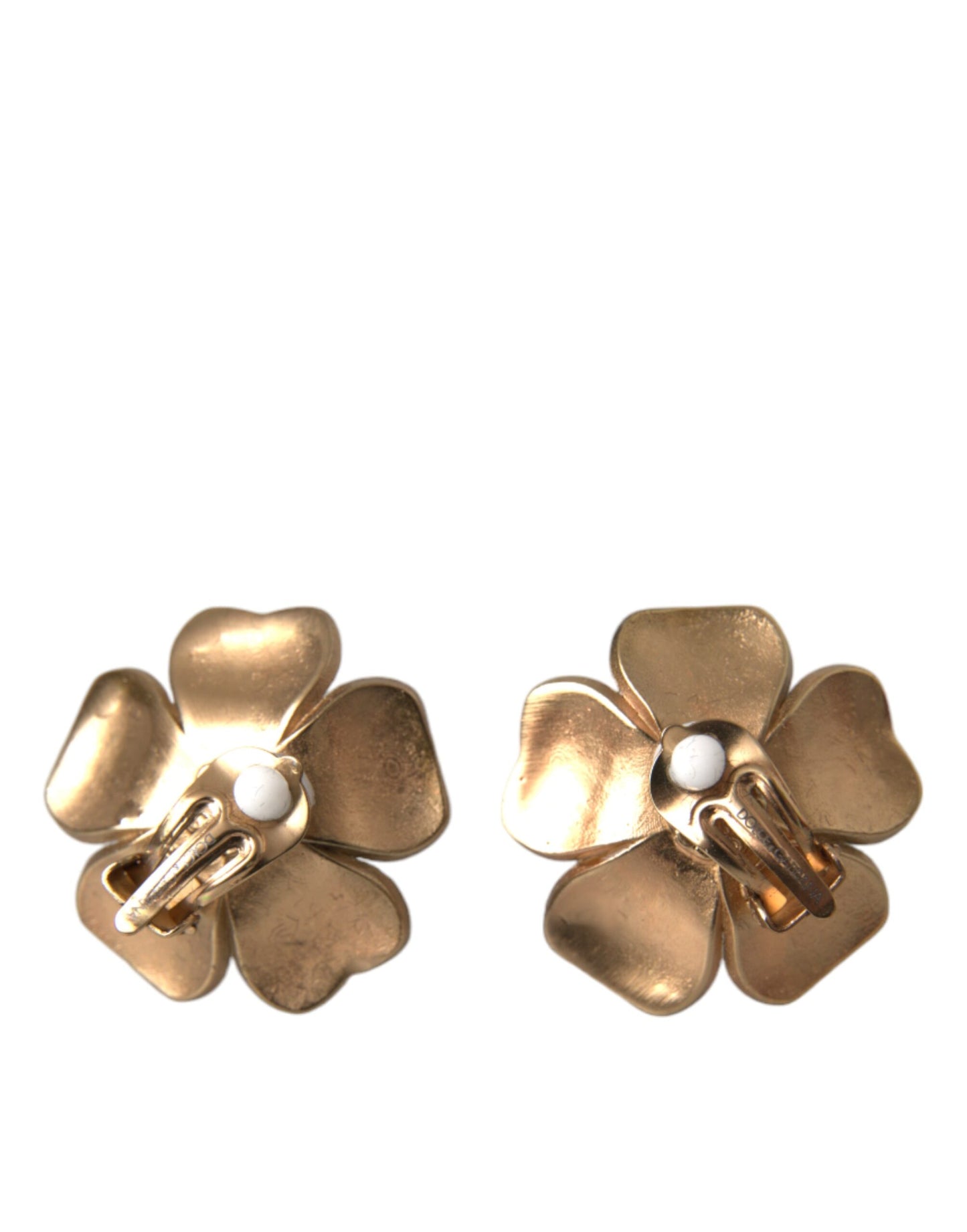 Dolce &amp; Gabbana Gold-Tone Maxi Faux Pearl Floral Clip-On Jewelry Earrings