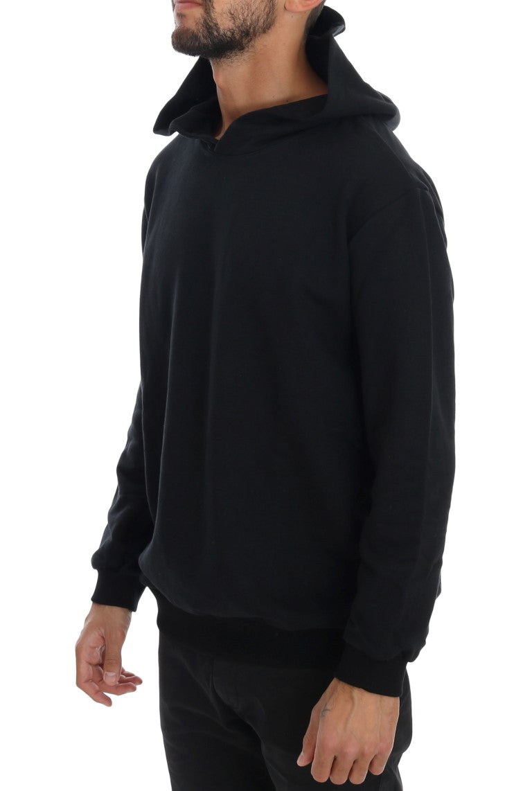 Daniele Alessandrini Elegant black cotton hoodie