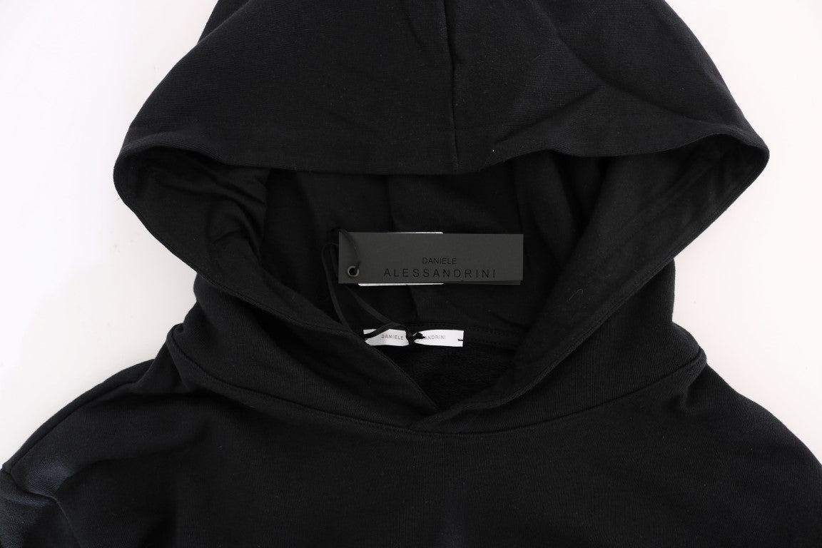 Daniele Alessandrini Elegant black cotton hoodie