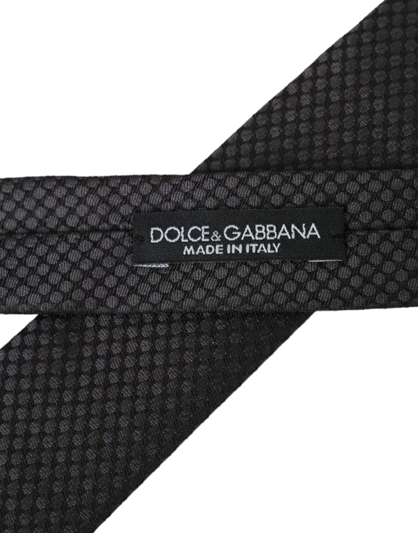 Dolce & Gabbana Schwarz gemustert 100% Seide Verstellbare Herrenkrawatte