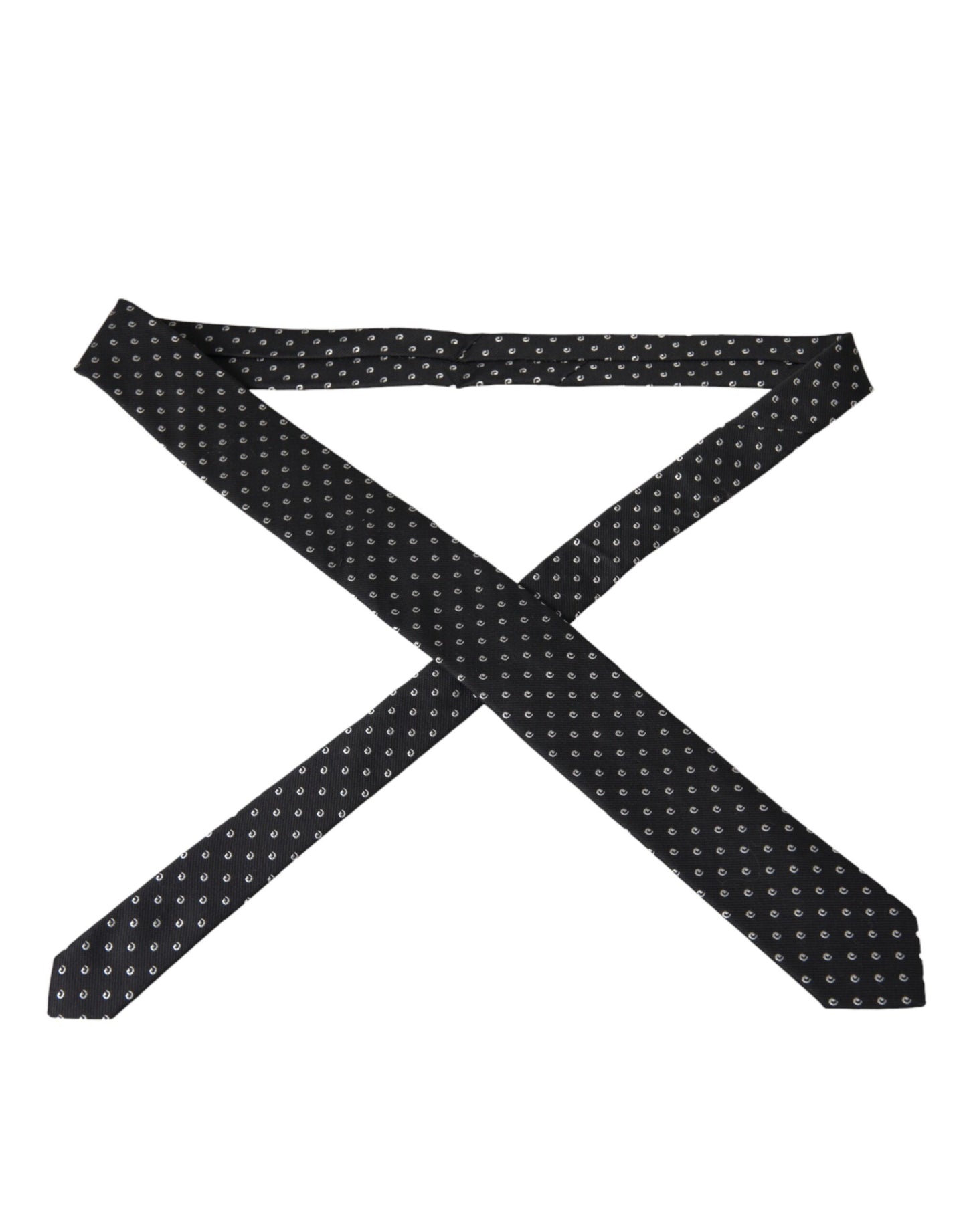 Dolce &amp; Gabbana Black Logo Cotton Blend Adjustable Tie