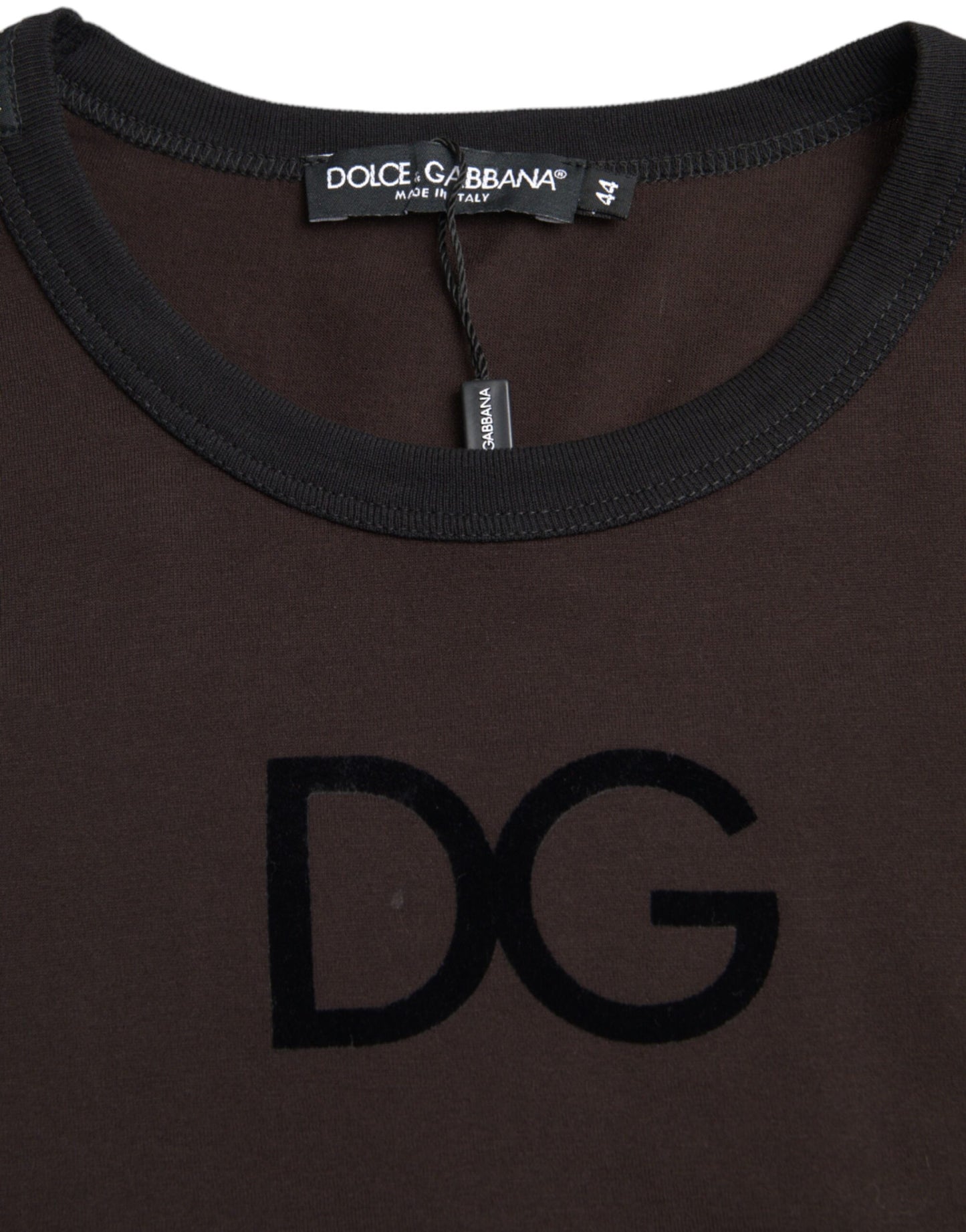 Dolce & Gabbana Brauner DG Logo Pullover mit Rundhalsausschnitt