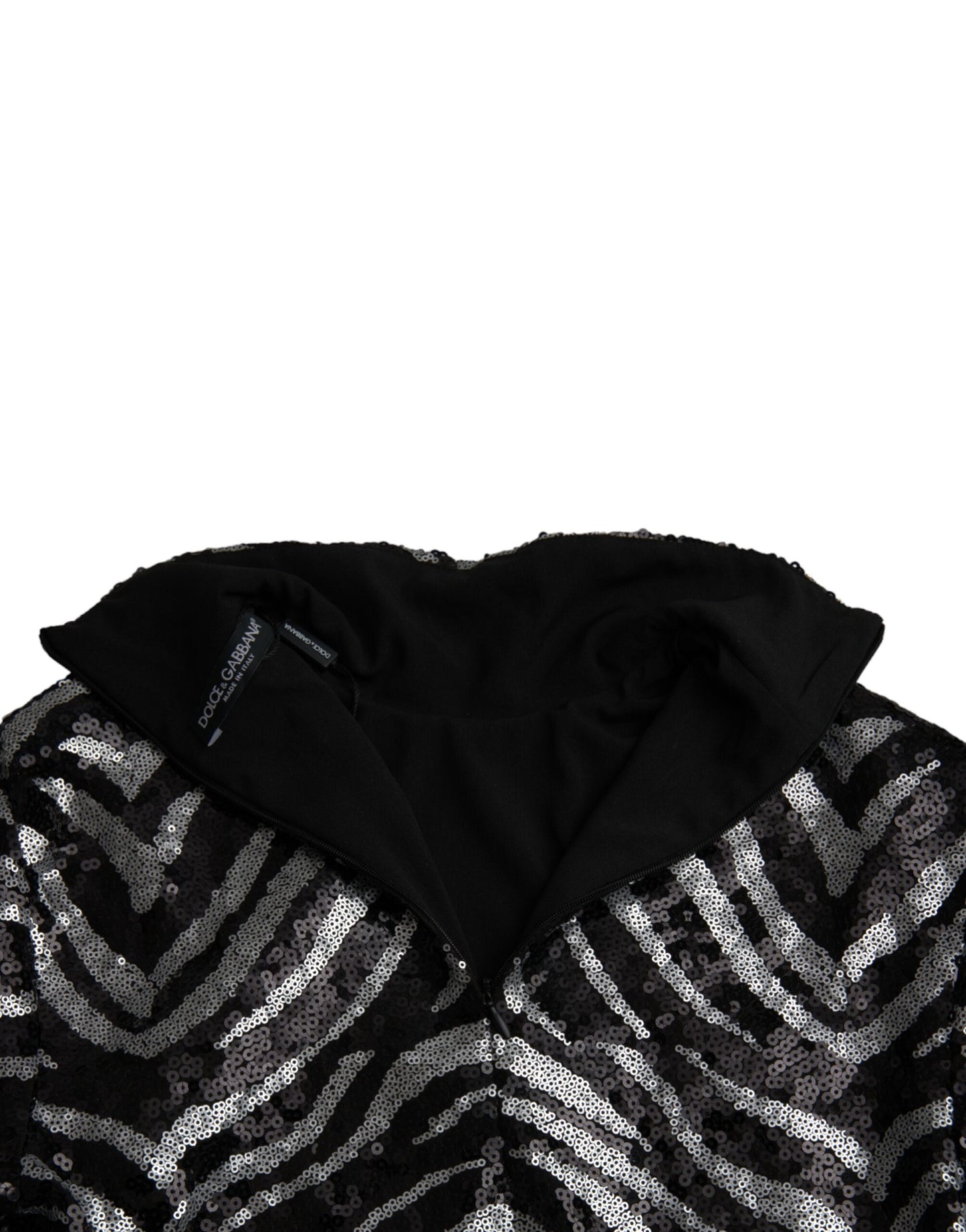 Dolce &amp; Gabbana Black and silver polyester sweater with sequins