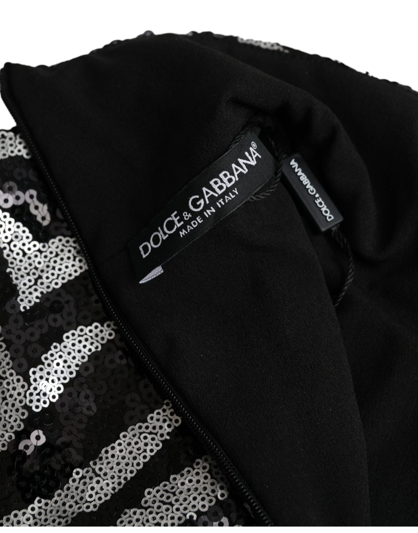 Dolce &amp; Gabbana Black and silver polyester sweater with sequins