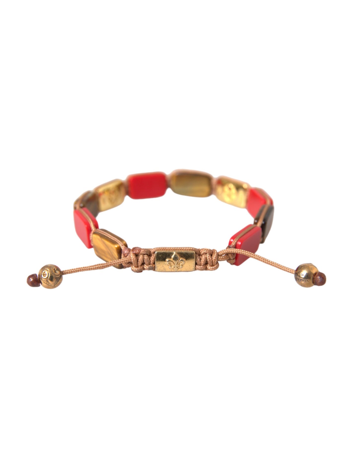 Nialaya CZ Tiger Eye Red Coral 925 Silver Men's Bracelet