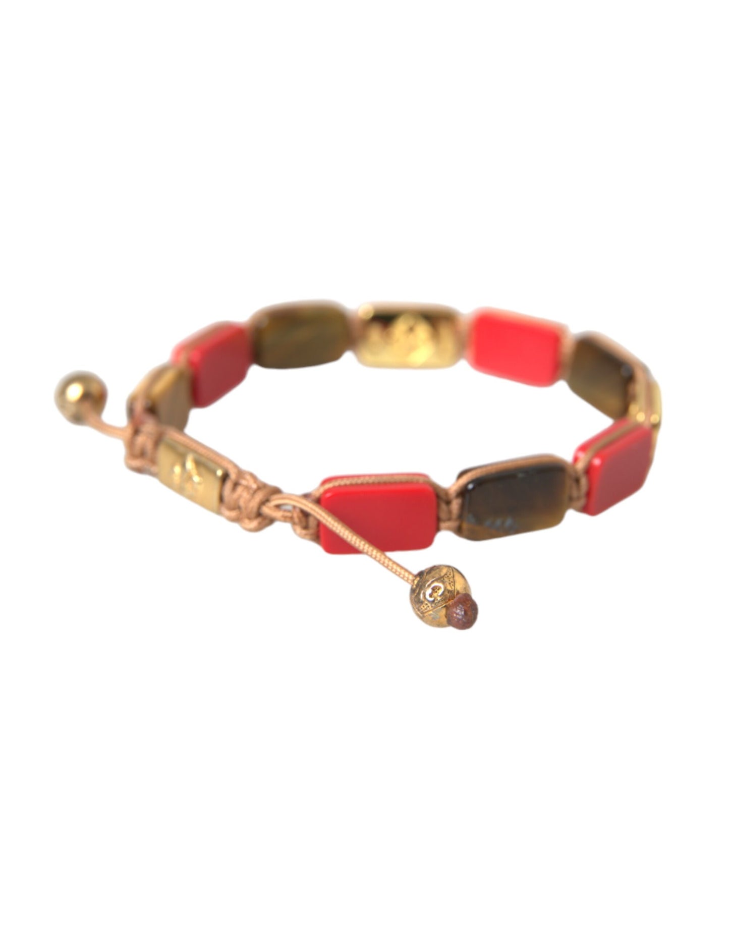 Nialaya CZ Tiger Eye Red Coral 925 Silver Men's Bracelet